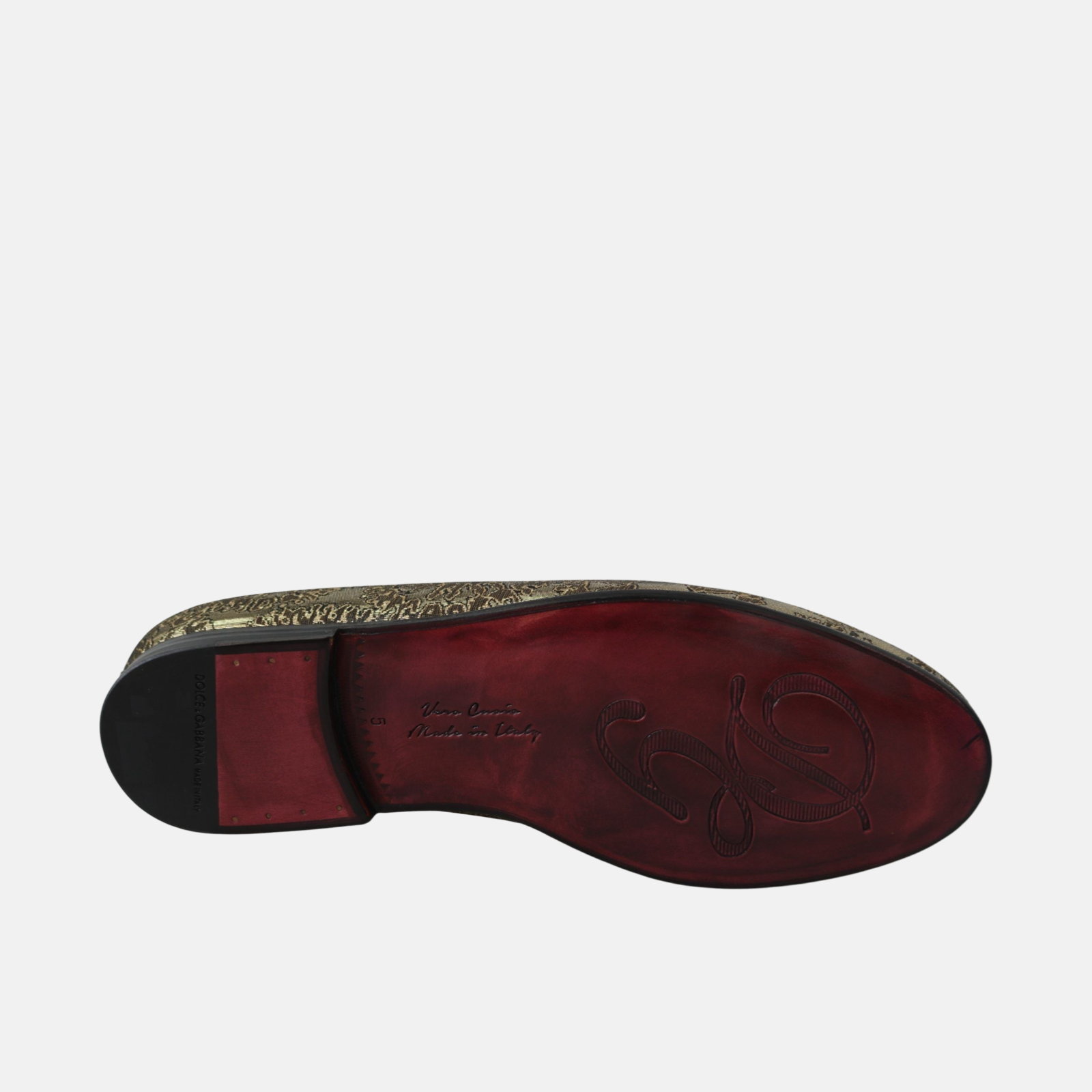 Мъжки мокасини Men’s jacquard loafers Dolce & Gabbana A50148 AU345 80997 Gold outsole view