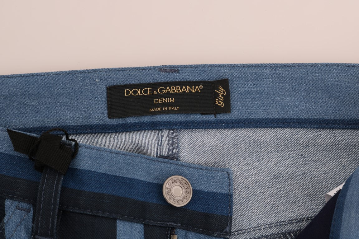Dolce & Gabbana Шикозни момичешки дънки на сини райета