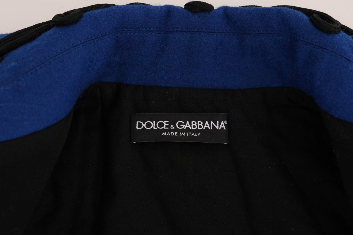 Dolce & Gabbana Chic Black & Blue Short Trench яке