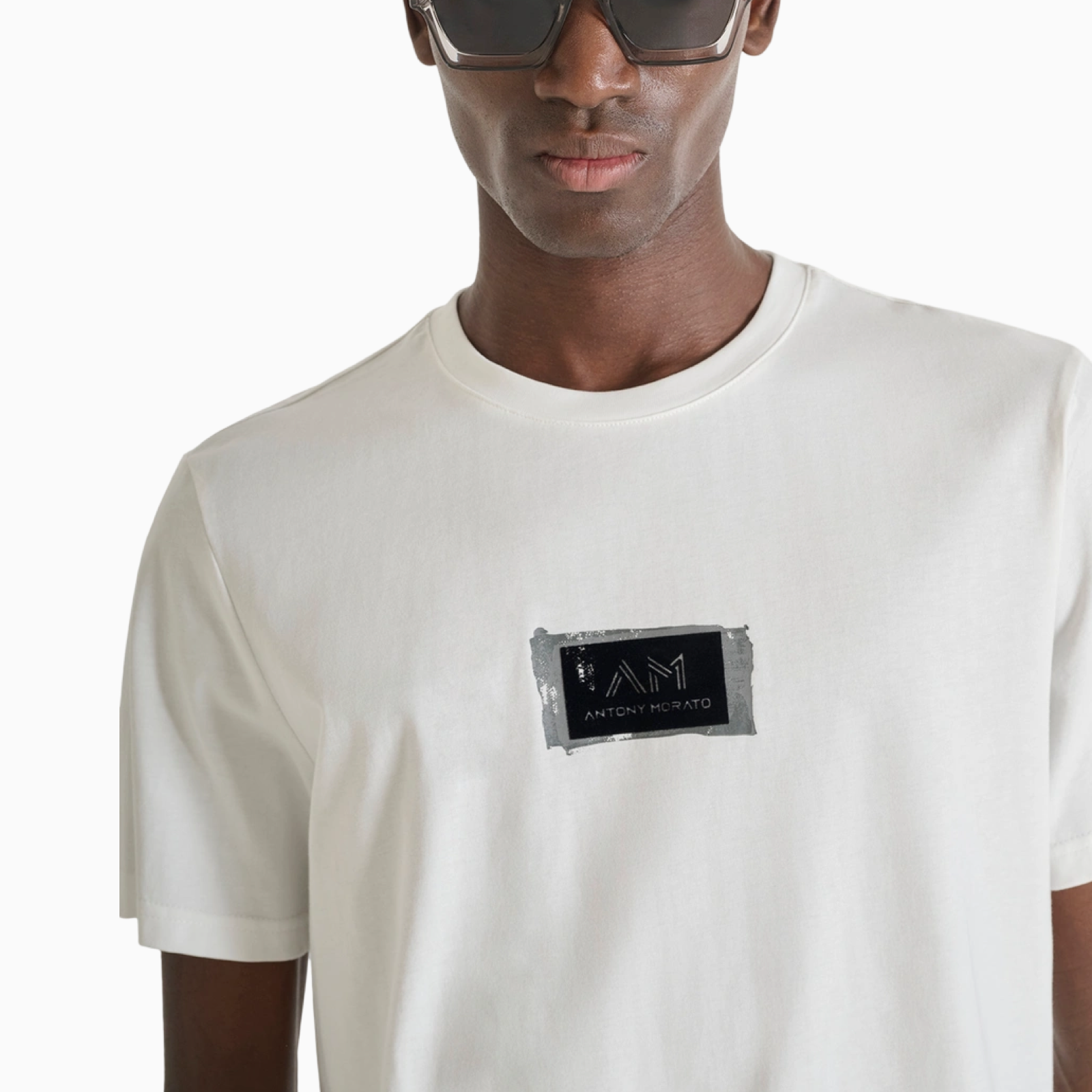 Мъжка бяла тениска Antony Morato Men T-shirt MMKS02575-FA100240 Close-Up