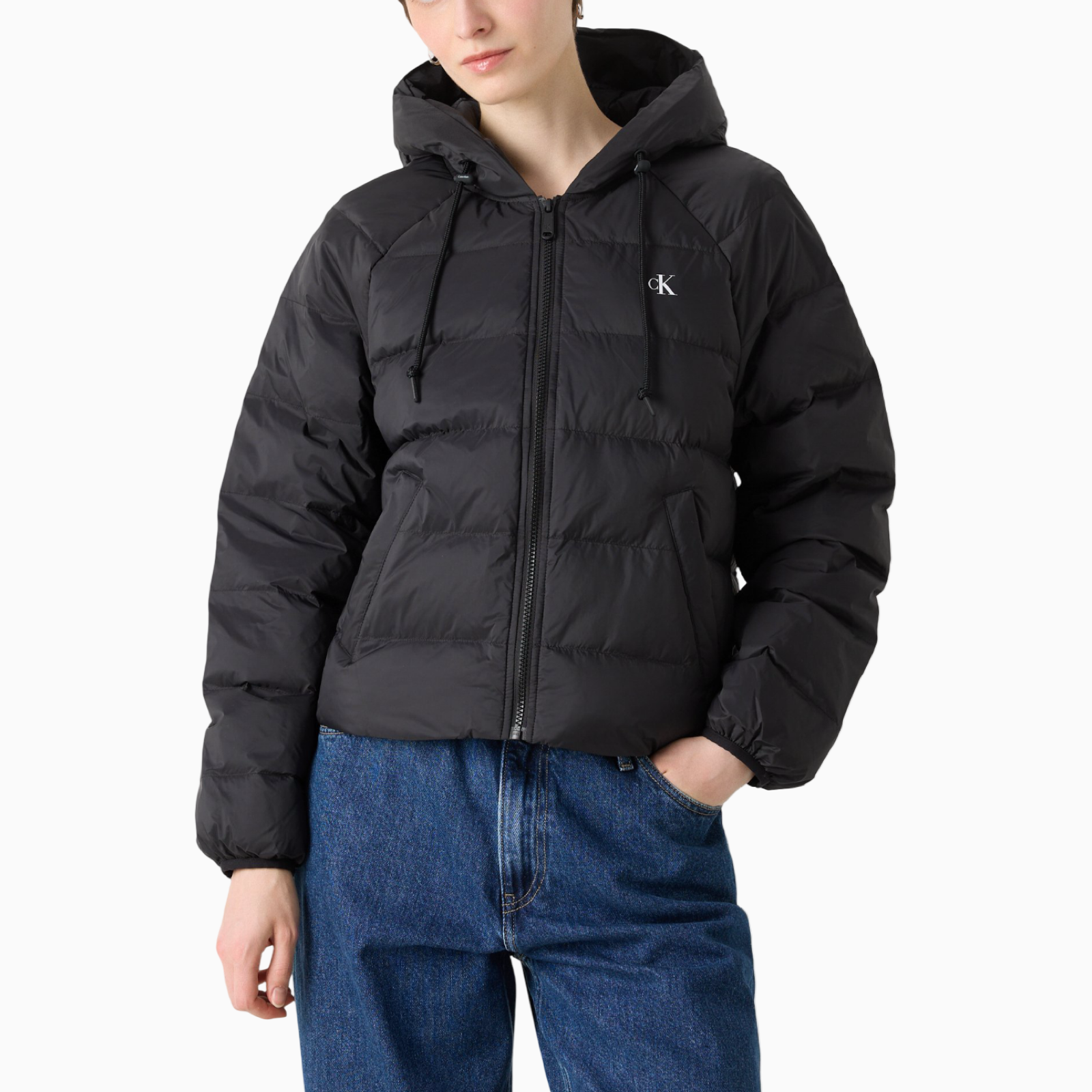 Дамско черно яке Calvin Klein Jeans Women Jacket LV047C521G Front View