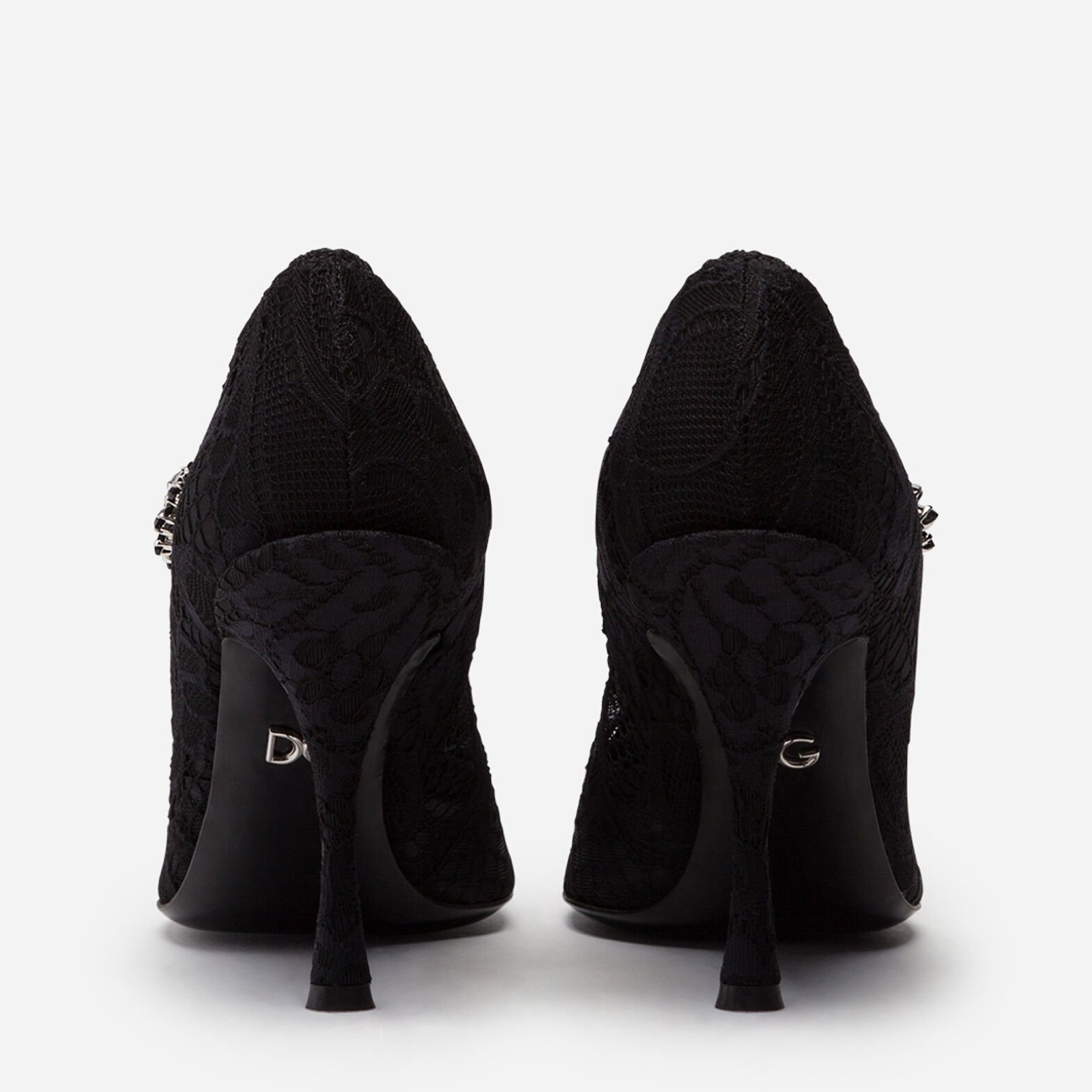 Токчета Dolce & Gabbana Black Lace Crystals Mary Jane Heels
