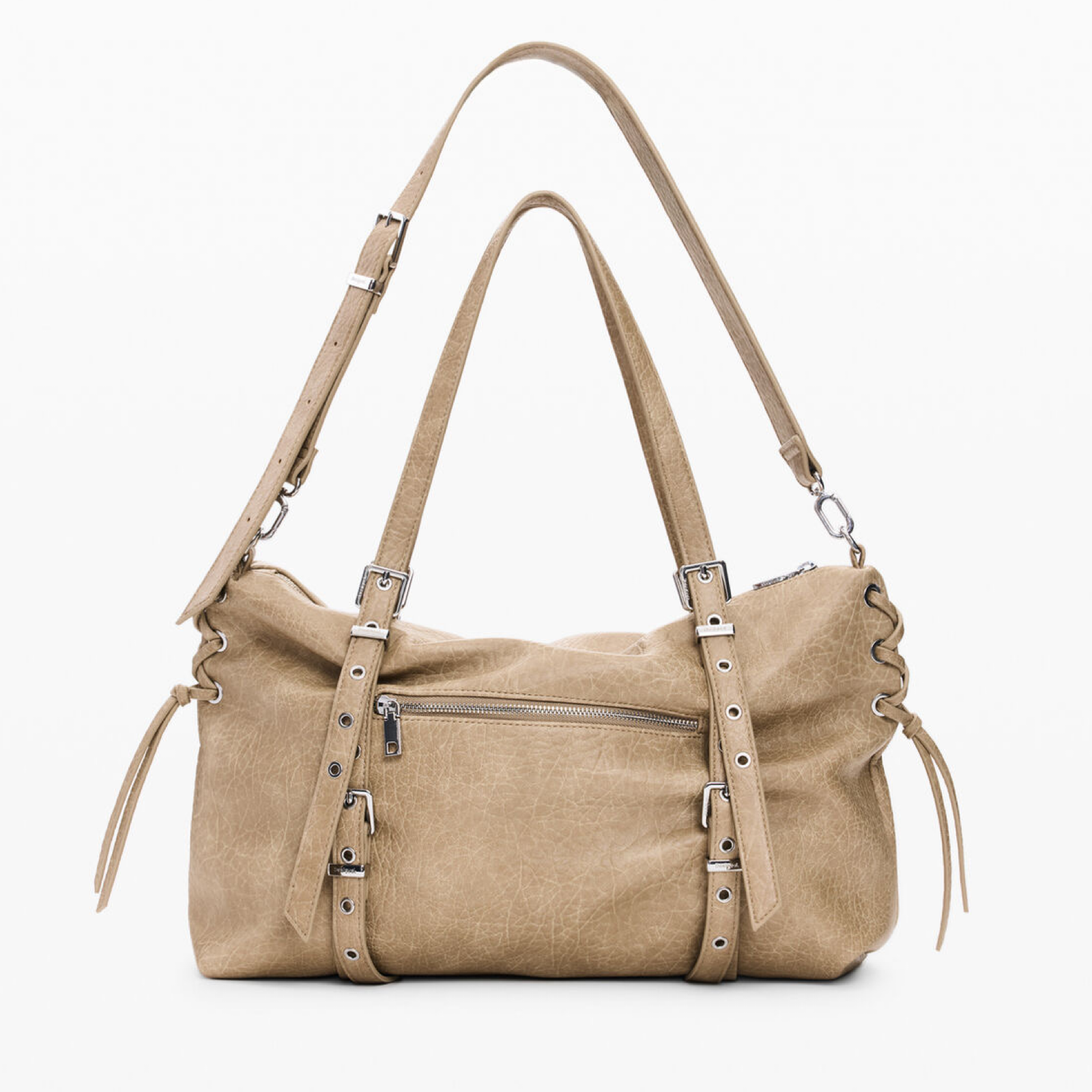Дамска бежова шопинг чанта Desigual Women Shopping Bag 26WAXP49 1008 Back View