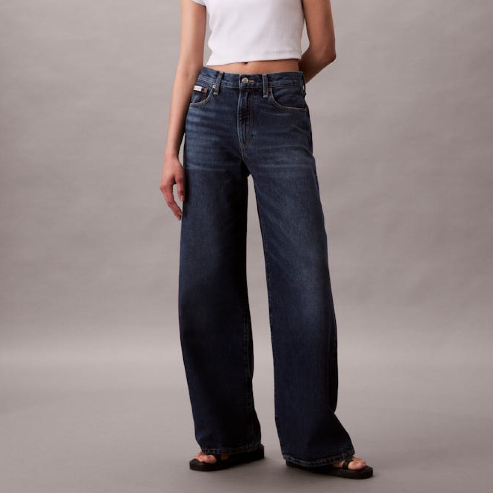 Дамски дънки Calvin Klein Jeans Women Wide Leg Jeans LV147B933G Front View