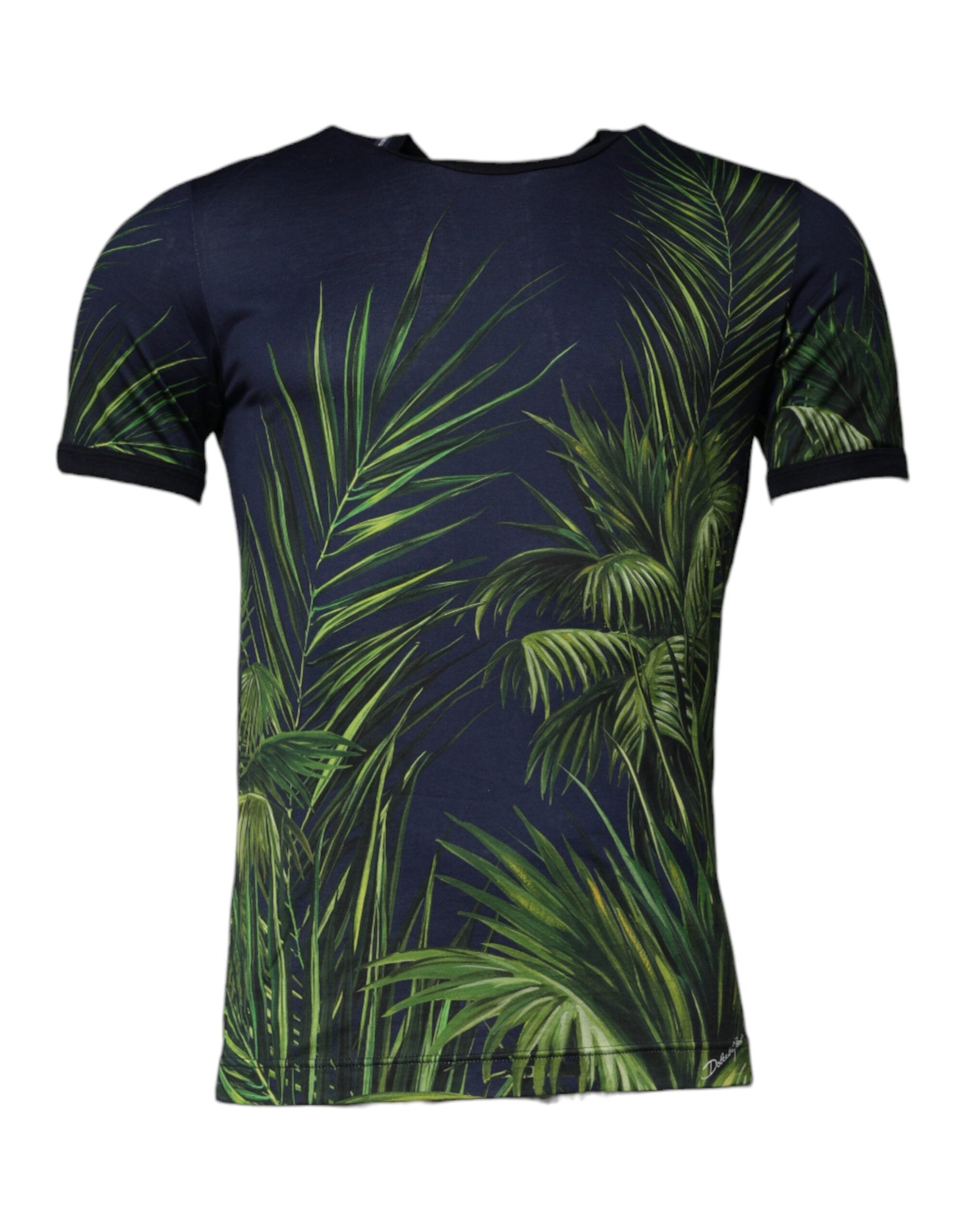 Тениска с къс ръкав Dolce & Gabbana Blue Tree Print CrewNeck