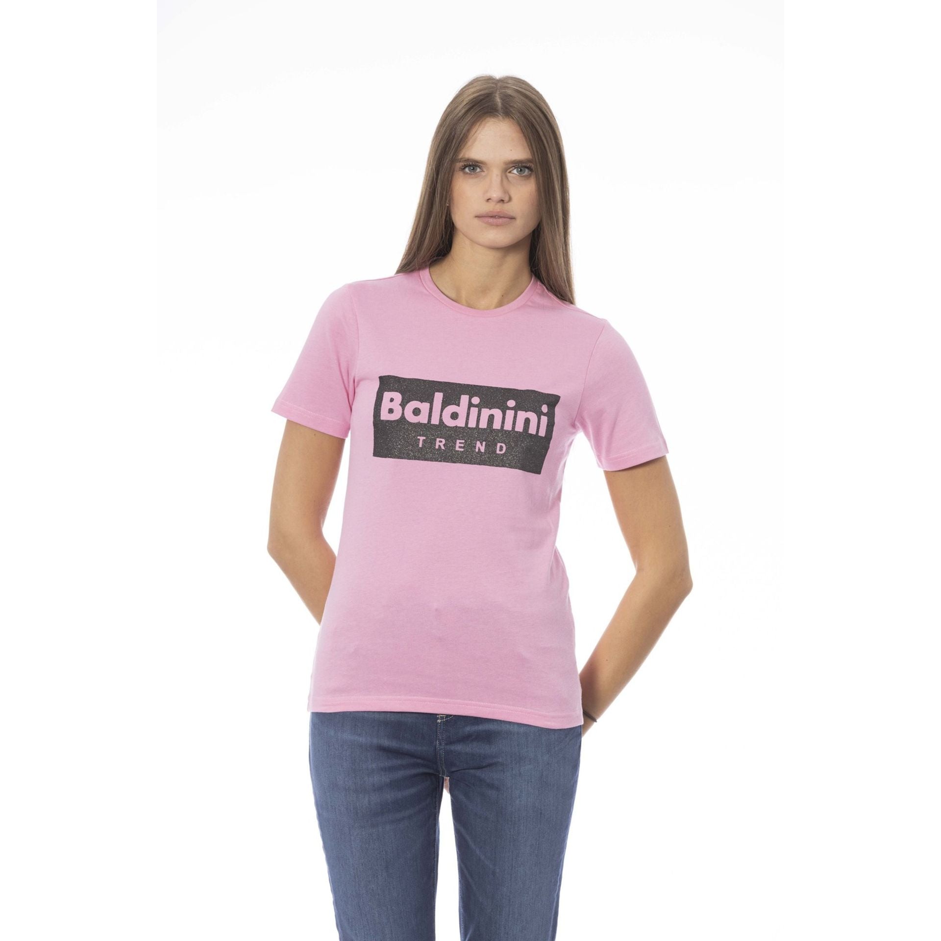 Дамска памучна тениска в розово Baldinini Trend Women’s t-shirt Baldinini Trend TSD07 MANTOVA ROSA1 in Pink font view 2