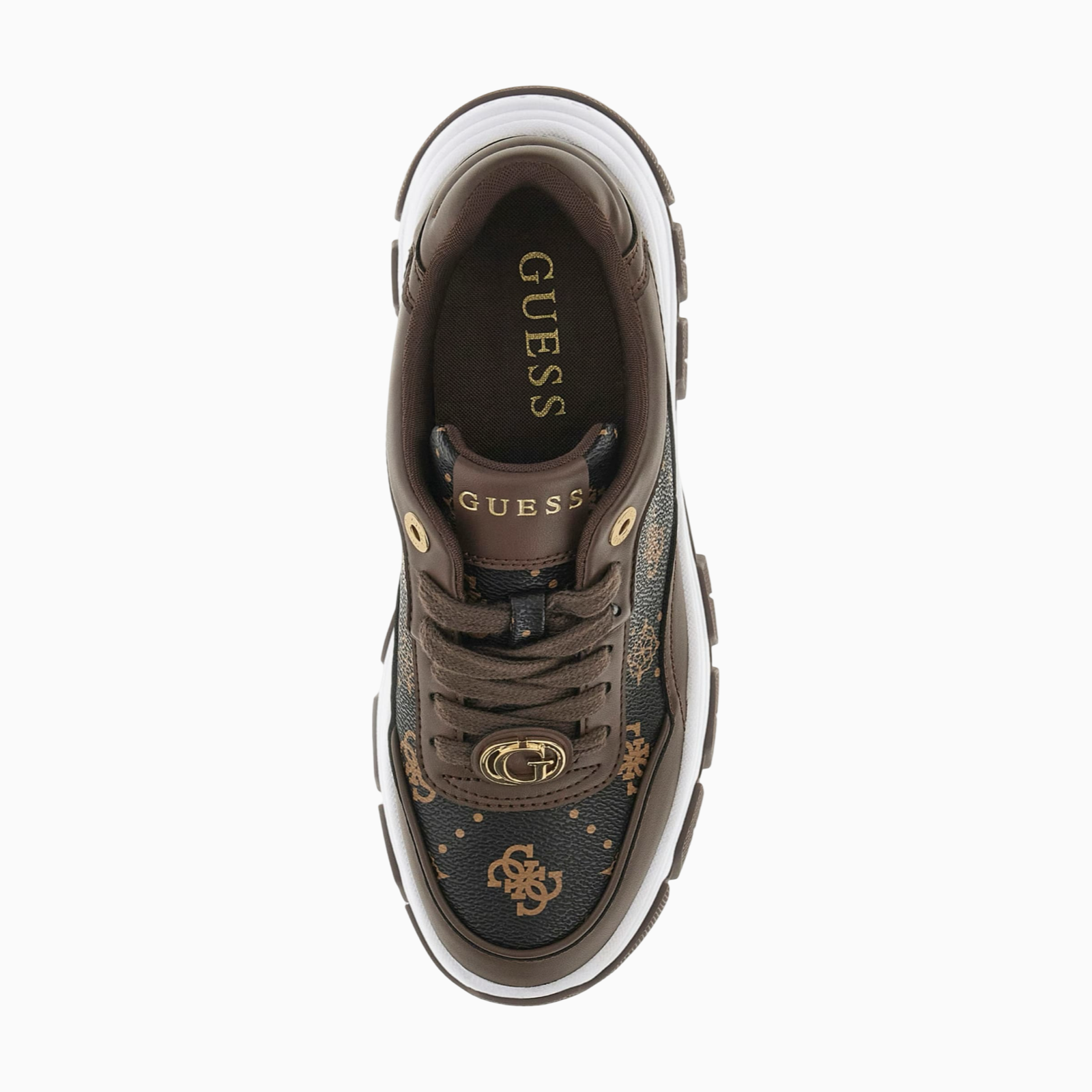 Дамски кафяви маратонки Guess Women Sneakers FLFBRT PEL12 Top View