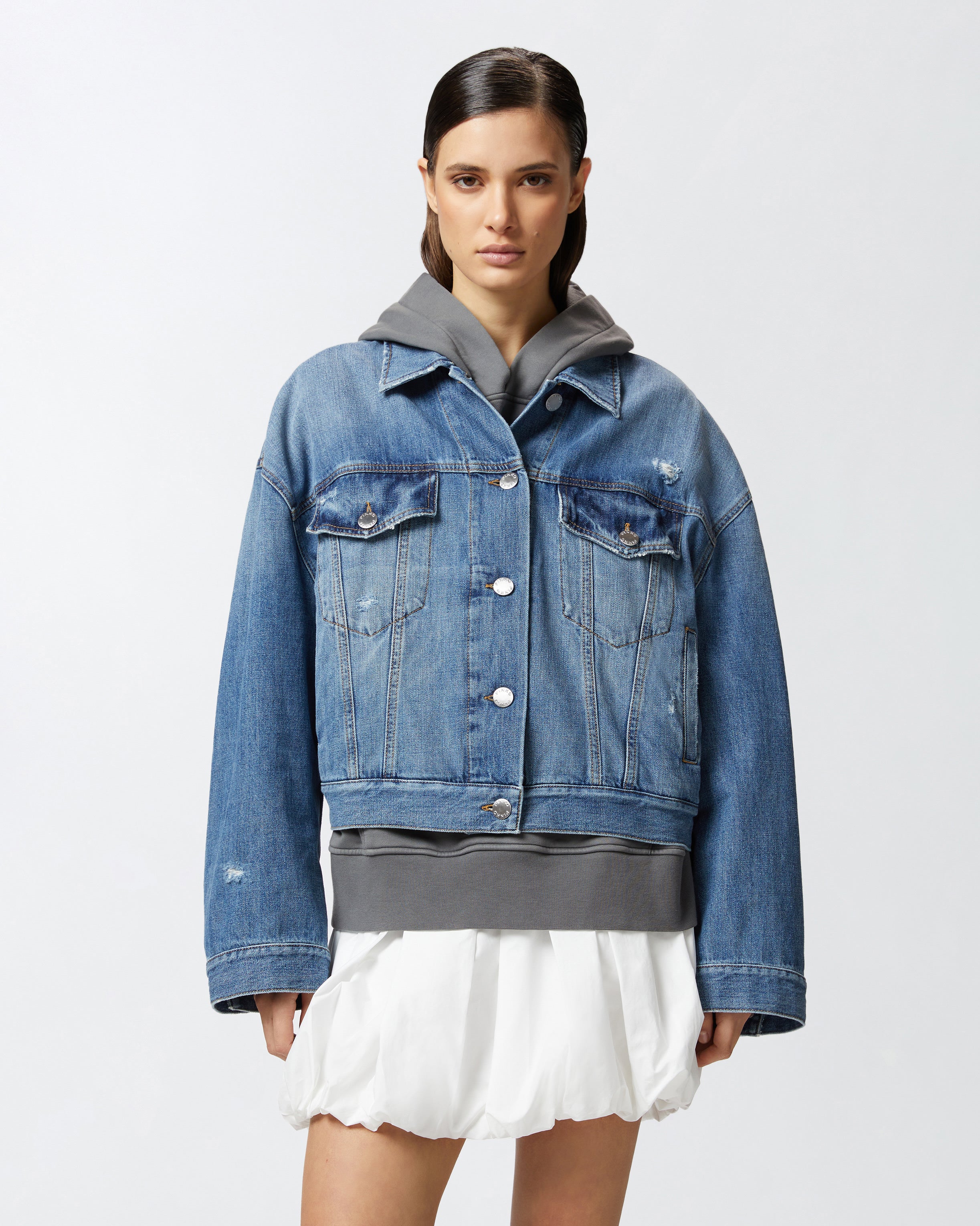 Дамско дънково яке Women’s denim jacket PINKO 104644A2E1PJF lifestyle view