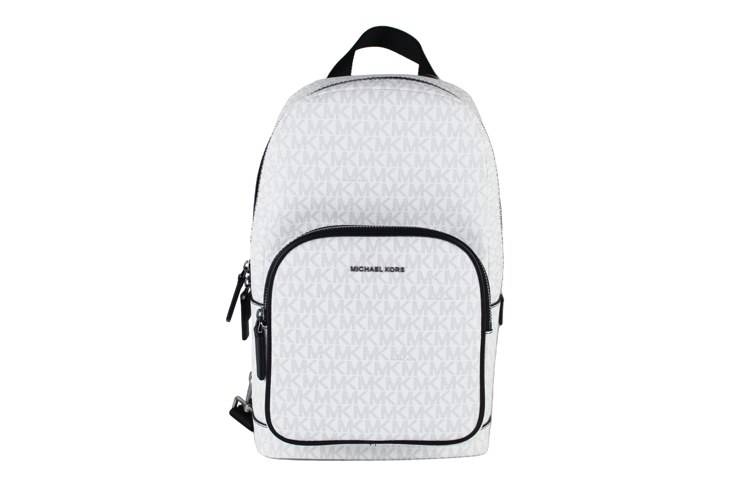 Michael Kors Cooper Medium White Signature PVC слинг раница