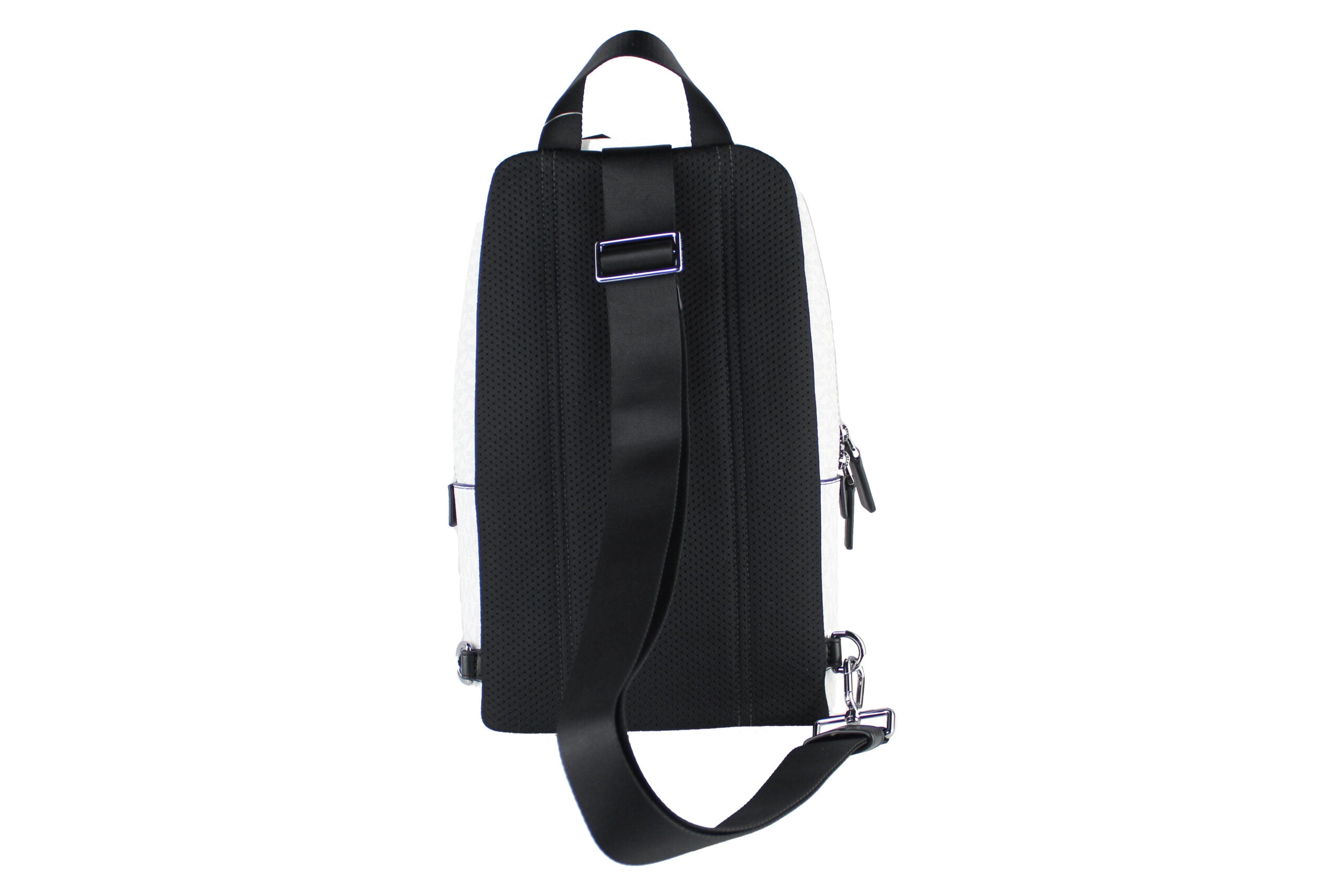 Michael Kors Cooper Medium White Signature PVC слинг раница