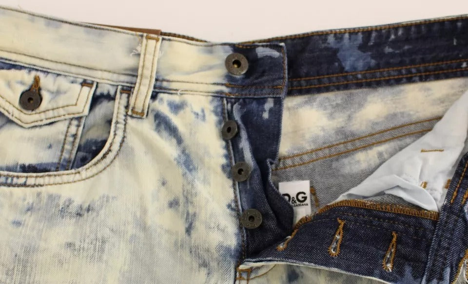 Дънкови къси панталони Dolce & Gabbana Blue D&G Cotton Washed Jeans