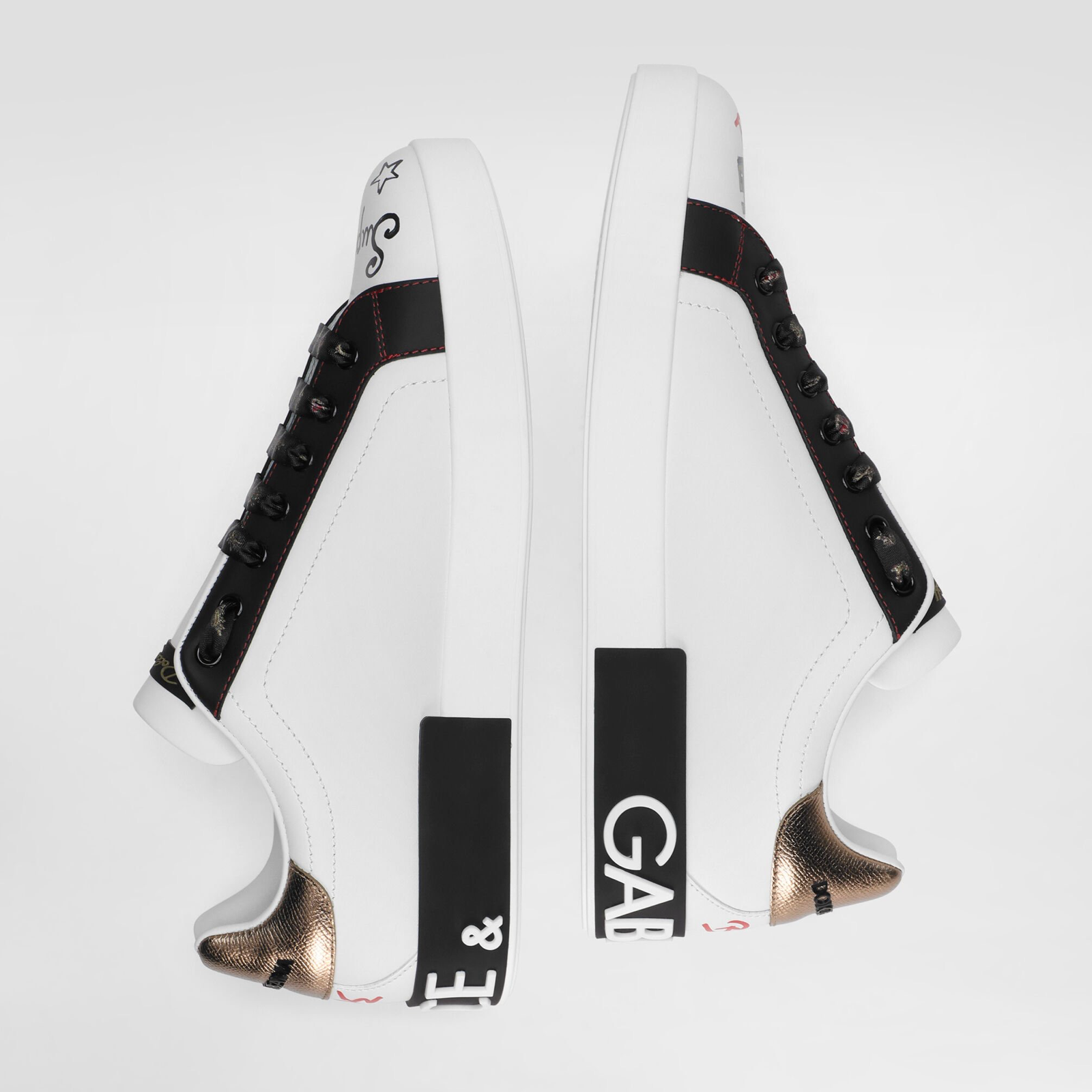 Dolce & Gabbana Portofino Hand Painted Sneakers Top View