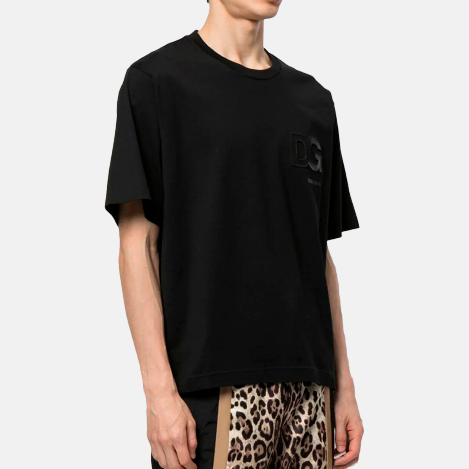 Мъжка черна тениска Dolce & Gabbana Logo Print Men T-shirt