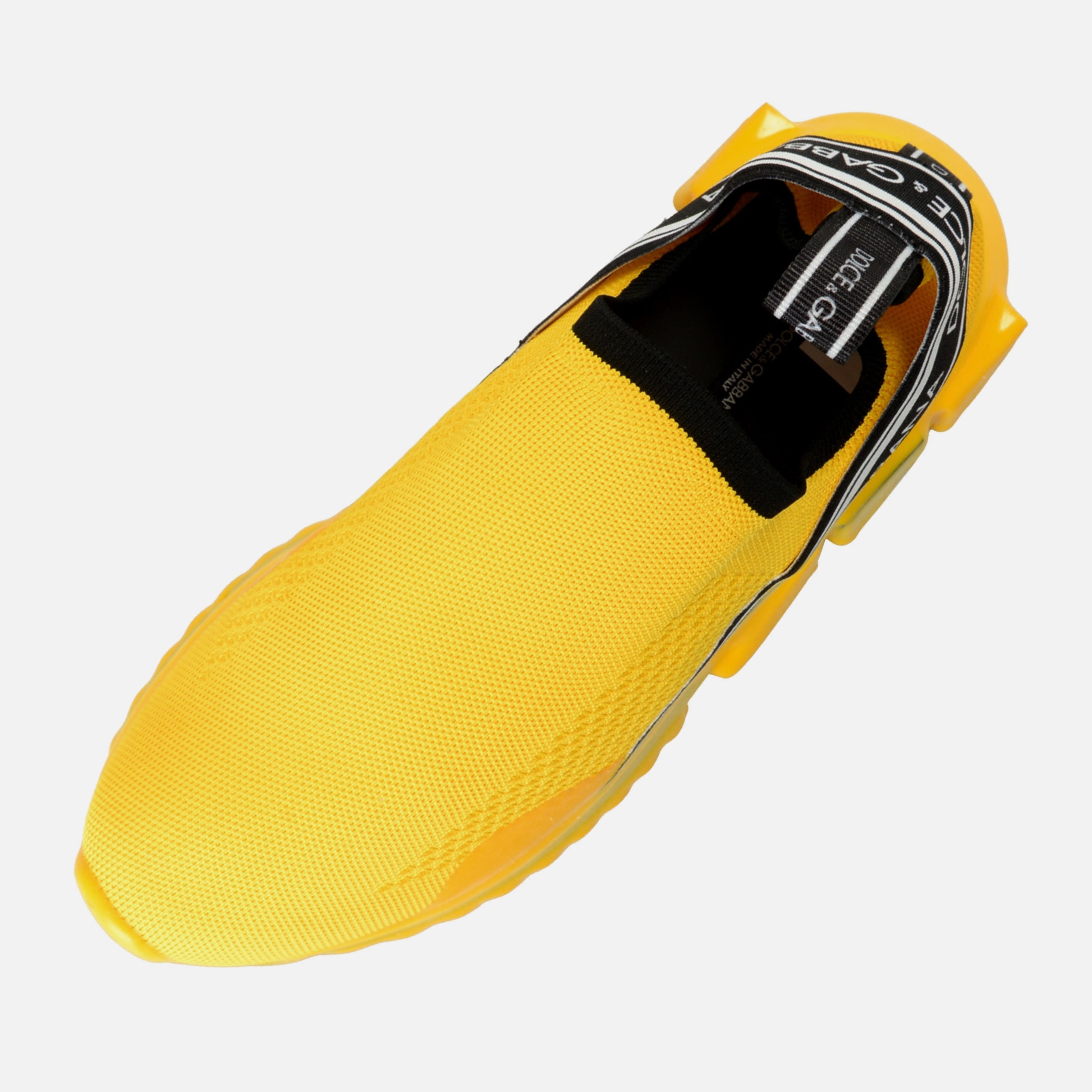 Унисекс луксозни маратонки Dolce & Gabbana Sorrento Yellow Slip On Sneakers в жълто