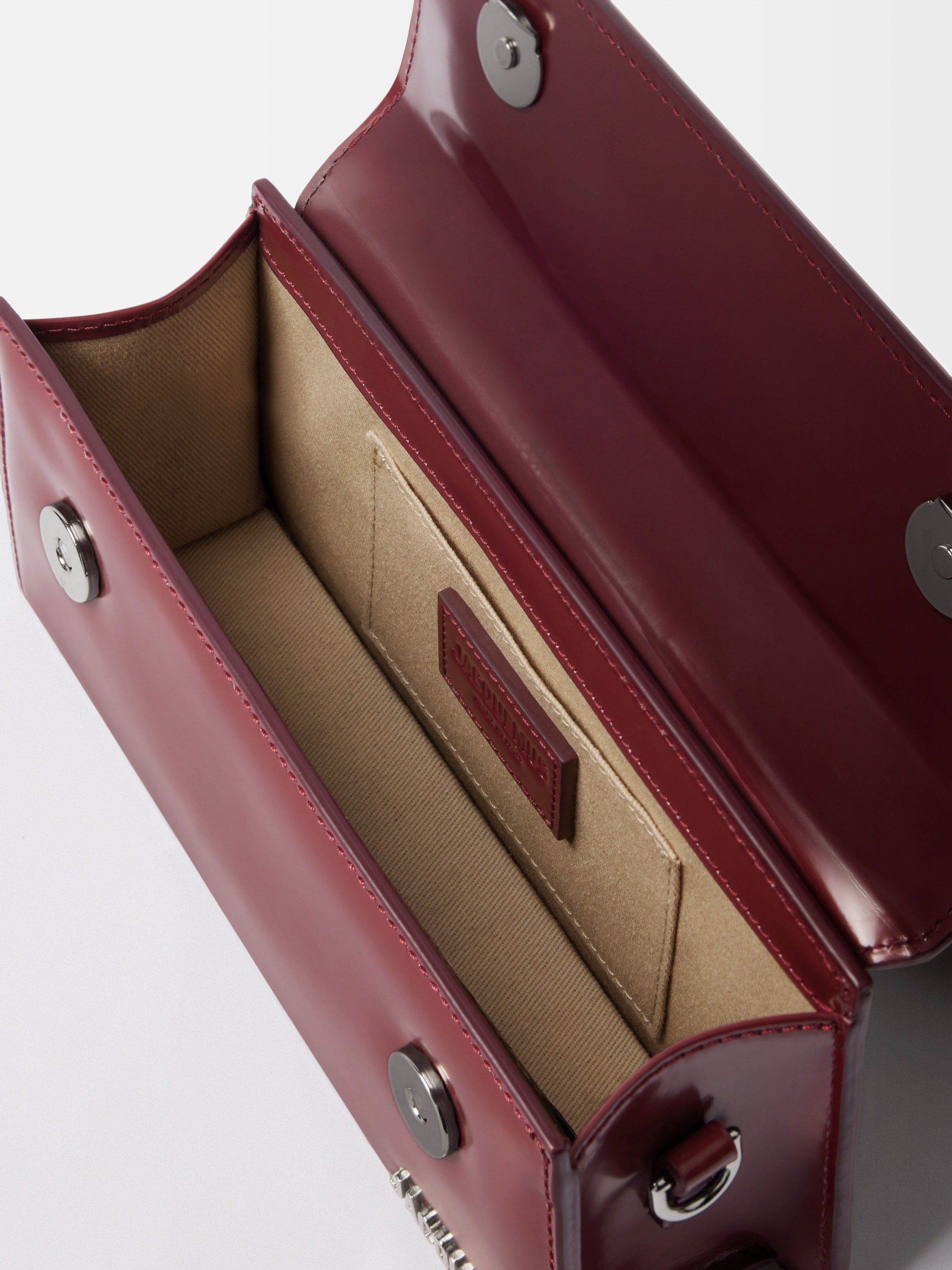 Дамска чанта Women’s leather handbag Jacquemus Long Chiquito BAW00326AC18A01490 Burgundy inside view