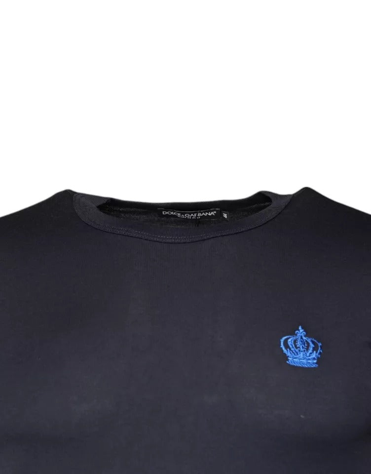 Тениска Dolce & Gabbana Blue Crown с кръгло деколте и къси ръкави