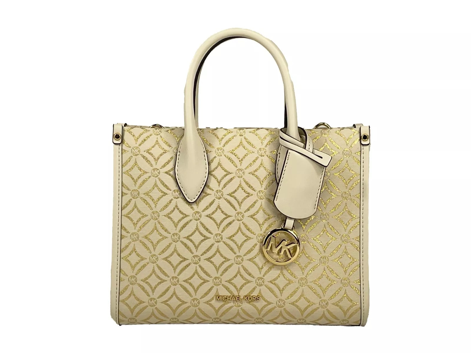 Michael Kors Mirella Малка горна чанта с цип Crossbody Tote Bag Creme