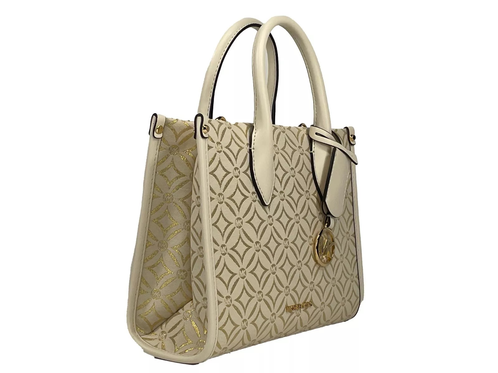 Michael Kors Mirella Малка горна чанта с цип Crossbody Tote Bag Creme