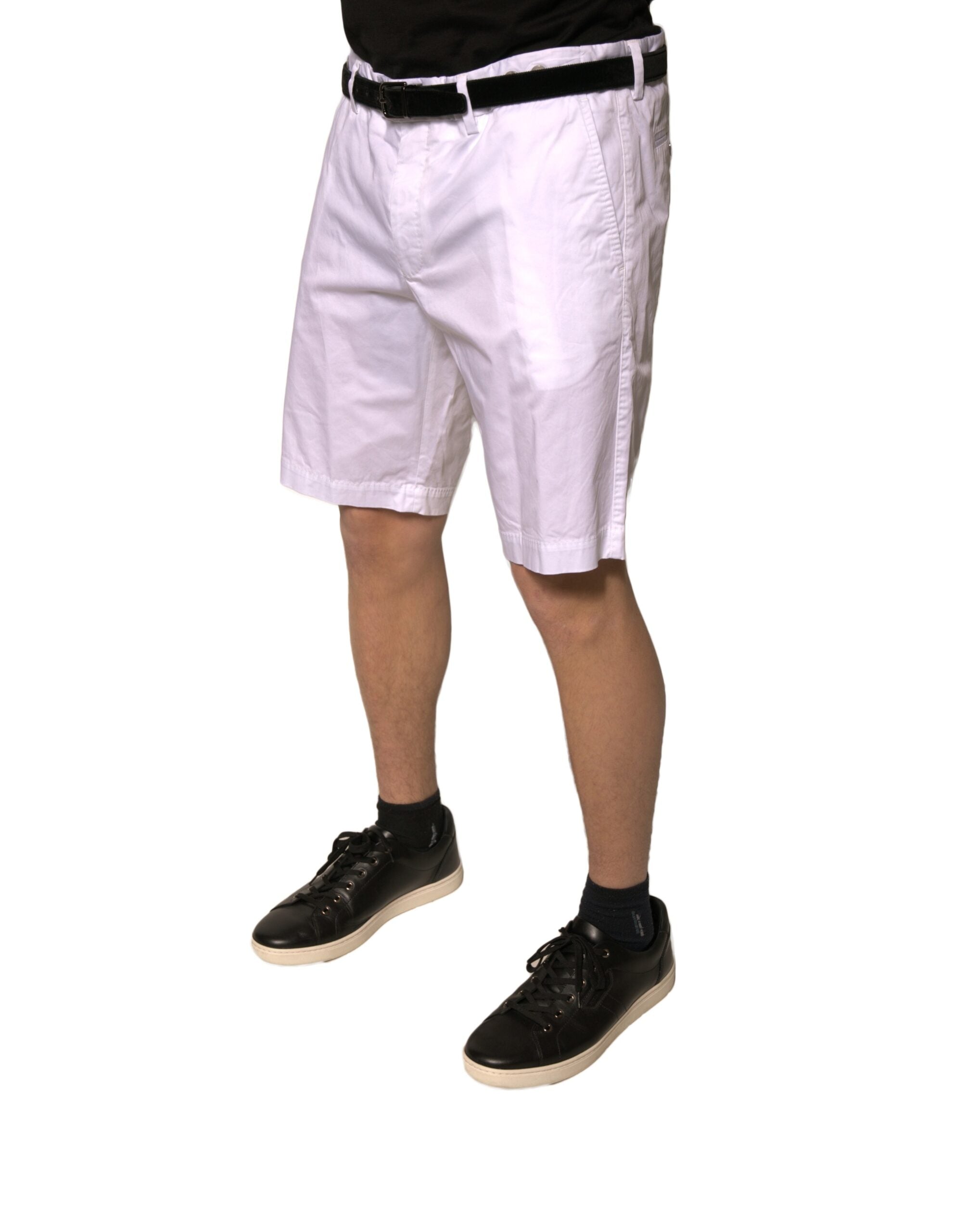 Dolce & Gabbana Бели панталони Chinos от памучни еластични ежедневни шорти