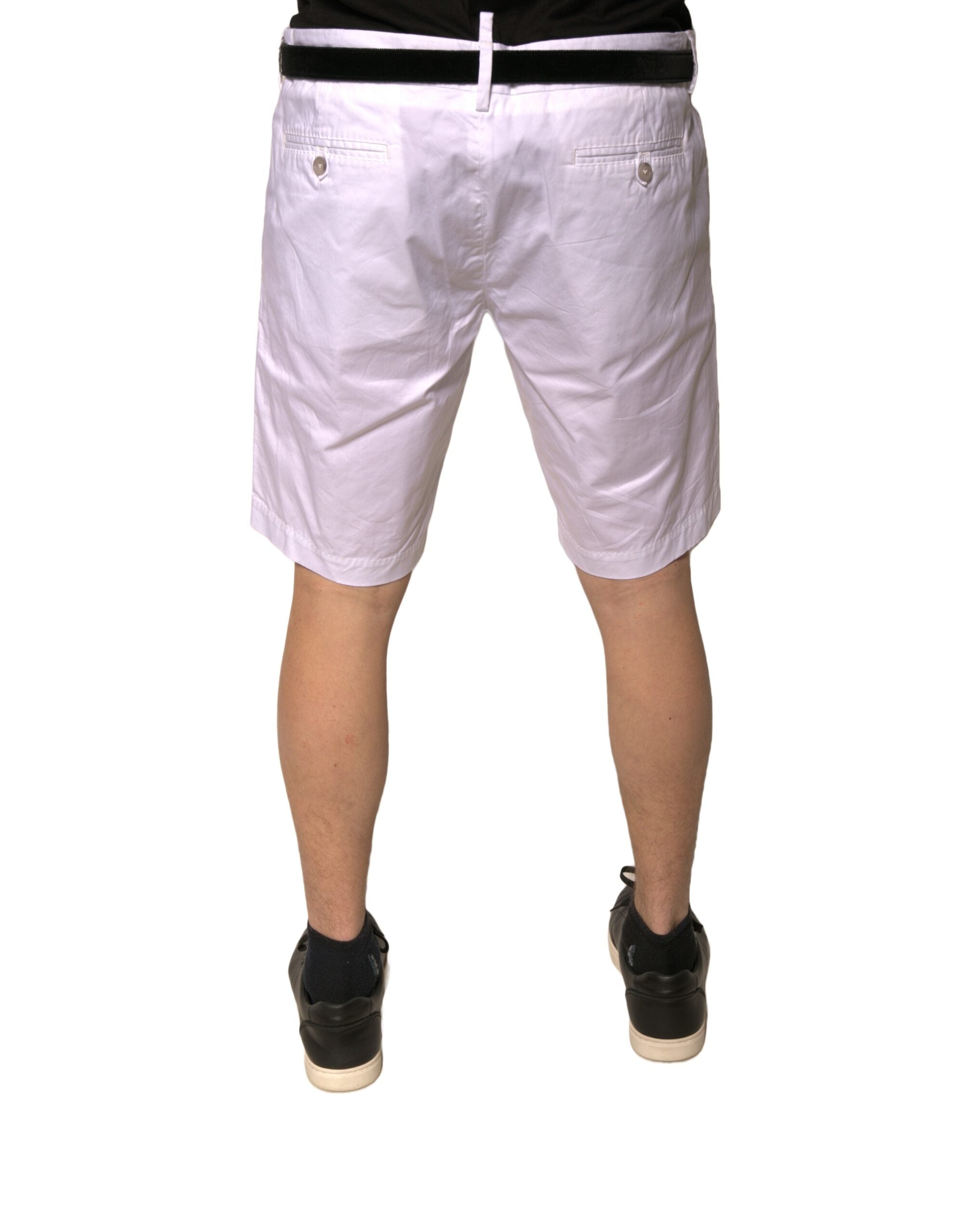 Dolce & Gabbana Бели панталони Chinos от памучни еластични ежедневни шорти