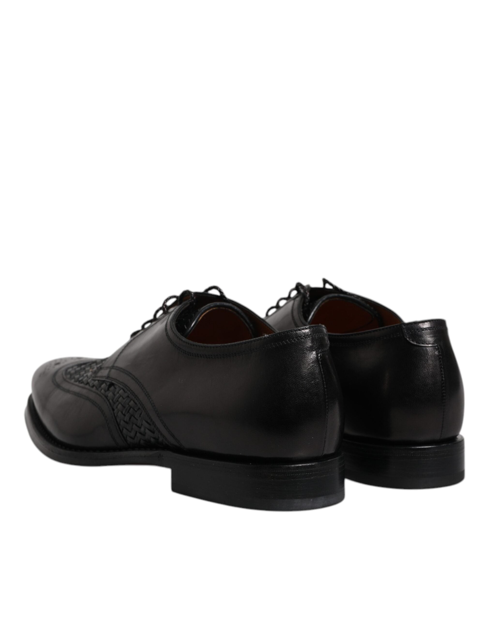 Dolce & Gabbana черни кожени дерби обувки Wingtip с връзки и официални рокли