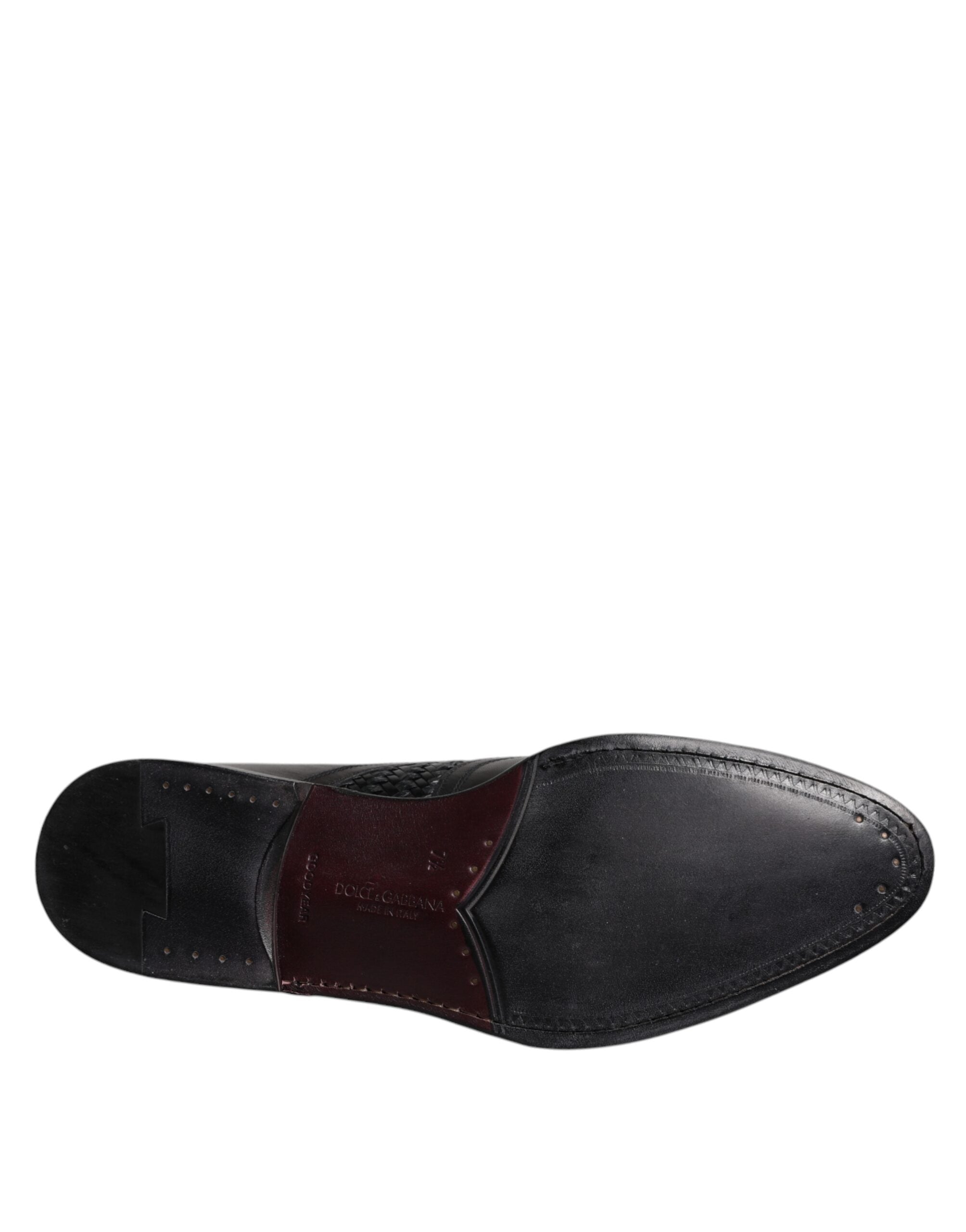 Dolce & Gabbana черни кожени дерби обувки Wingtip с връзки и официални рокли