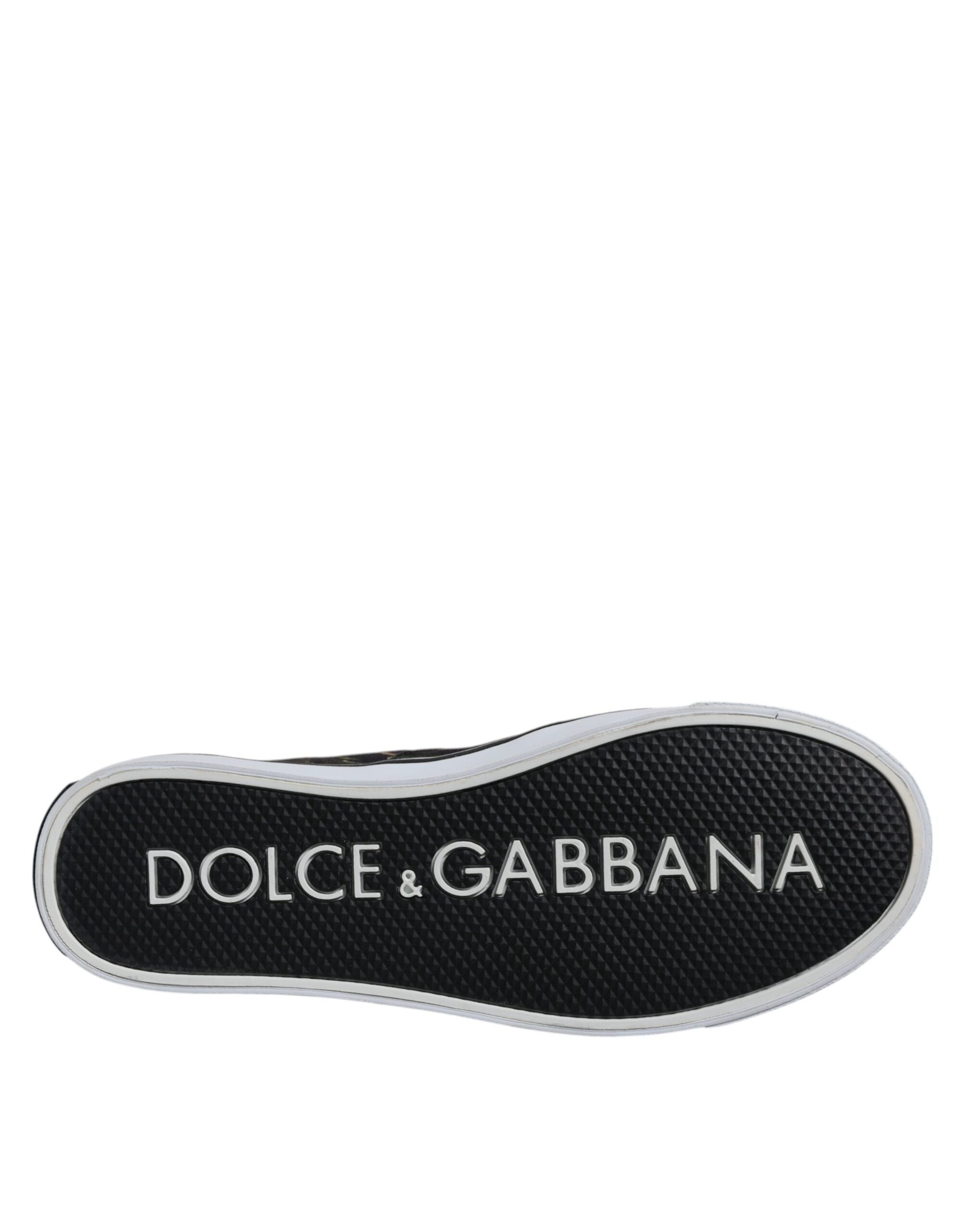 Ниски маратонки Dolce & Gabbana с черен тропически принт