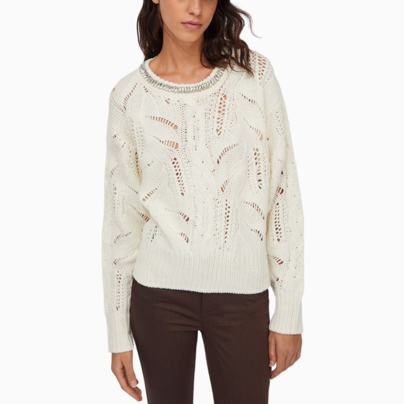 Дамски бял пуловер Liu Jo Sweater MF5452 MA37R Front View