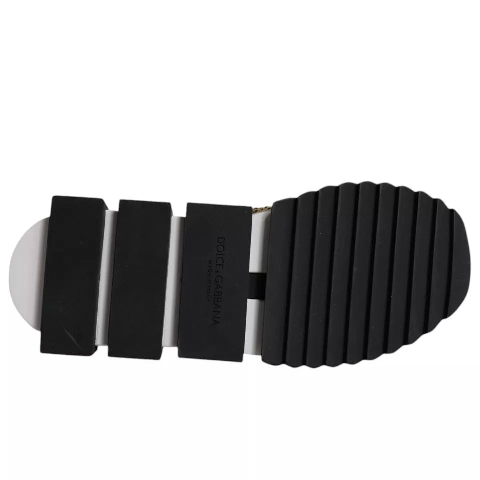 Dolce & Gabbana Gold Rhinestones Sorrento Sneakers