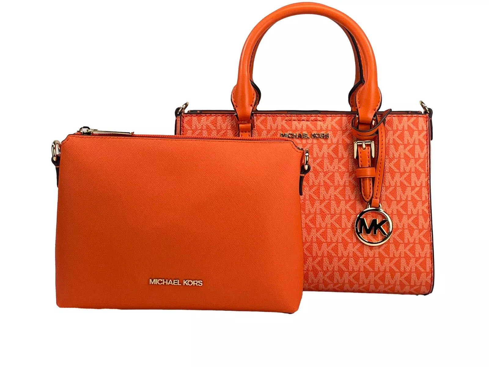 Michael Kors Charlotte 3 в 1 чанта чанта Crossbody Poppy Orange