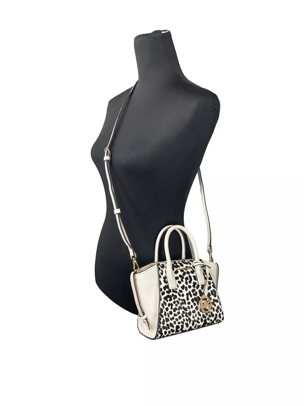 Michael Kors Avril XS Cream Cheetah Satchel Чанта през рамо Портмоне