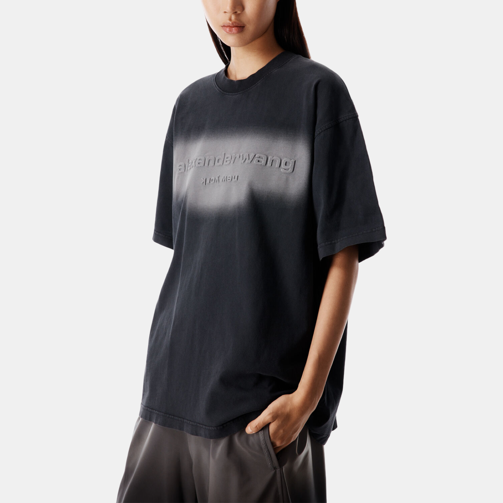 Alexander Wang Embossed Logo T-Shirt UCC1261890011 Side View