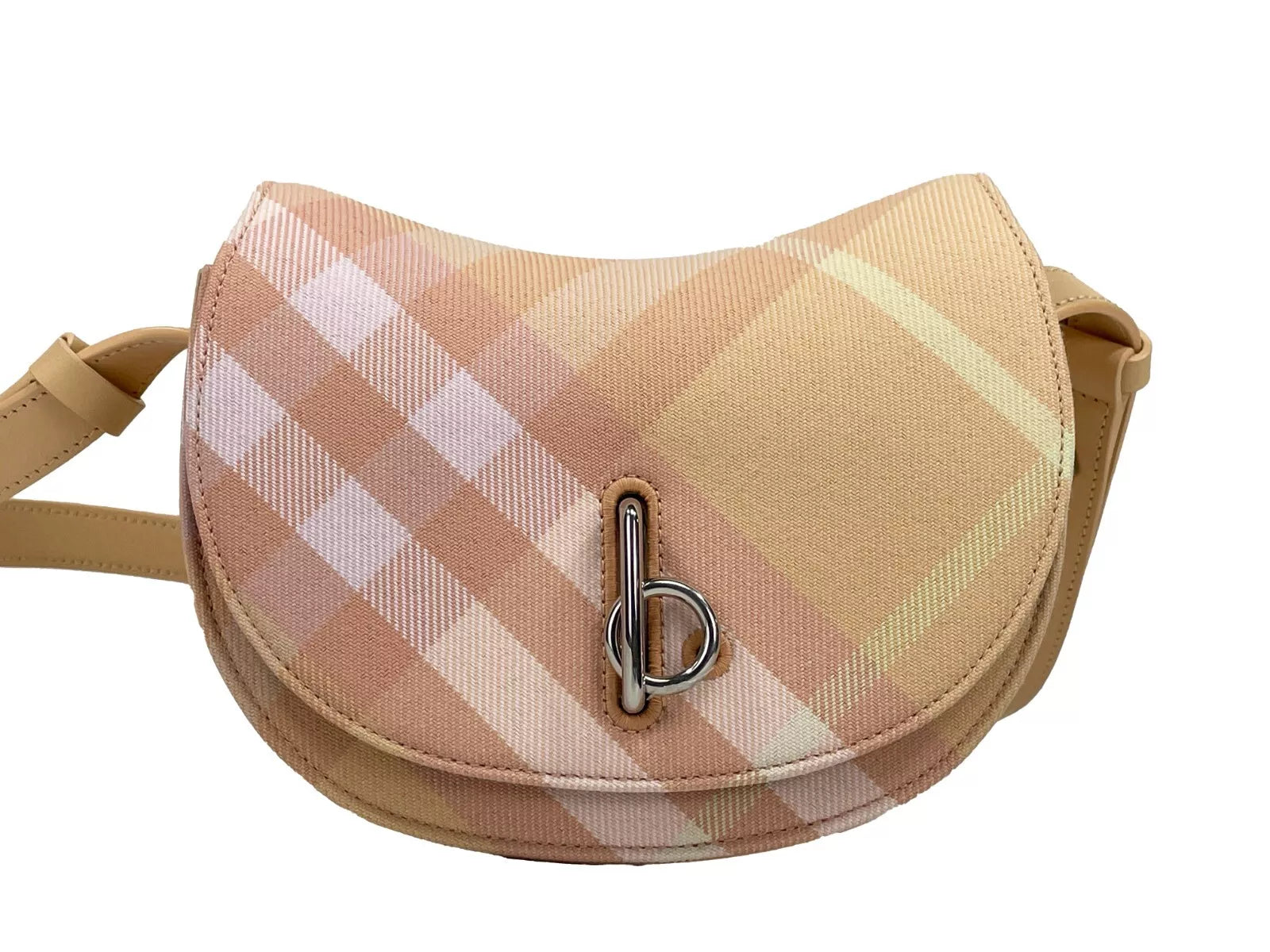 Чанта през рамо Burberry Mini Check Rocking Horse Портмоне Праскова