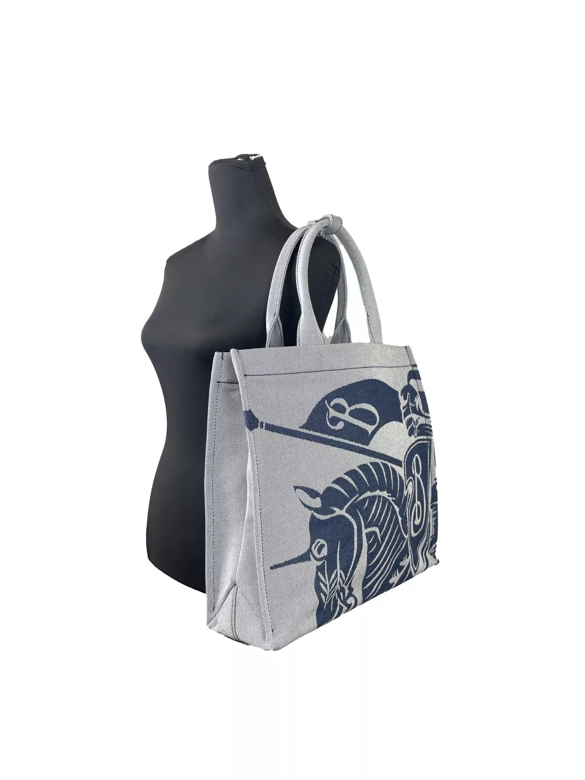 Burberry Navy EKD Canvas Tote Bag с монетник