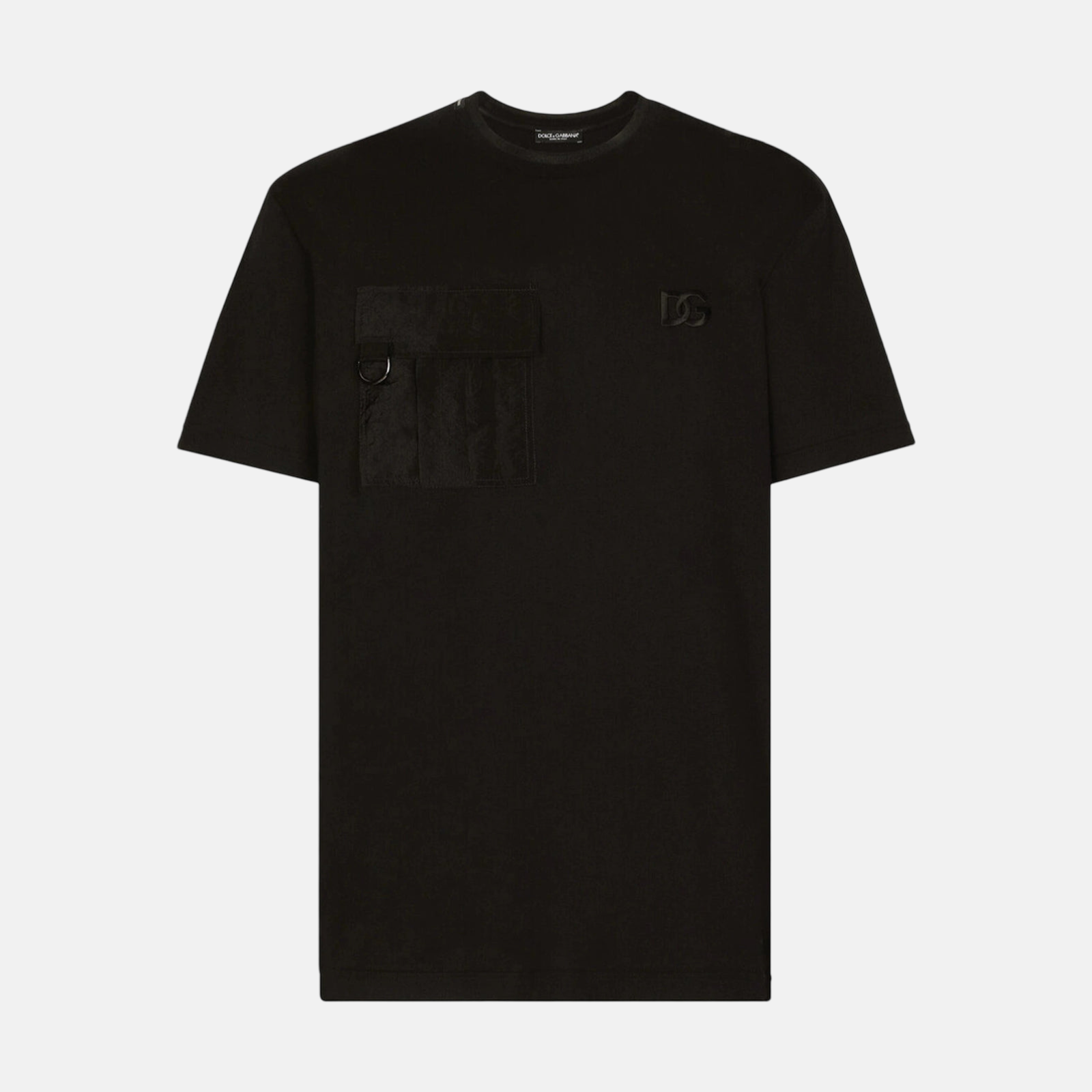 Мъжка черна тениска с джоб DOLCE & GABBANA DG Logo & Pocket Men T-shirt