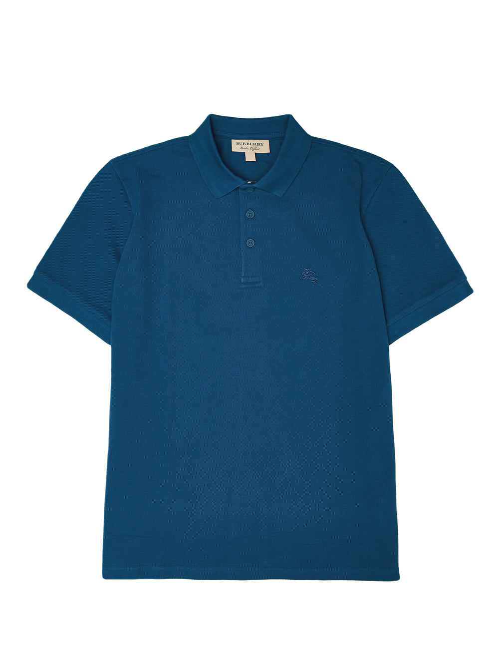 Памучна поло тениска Burberry Deep Teal Blue