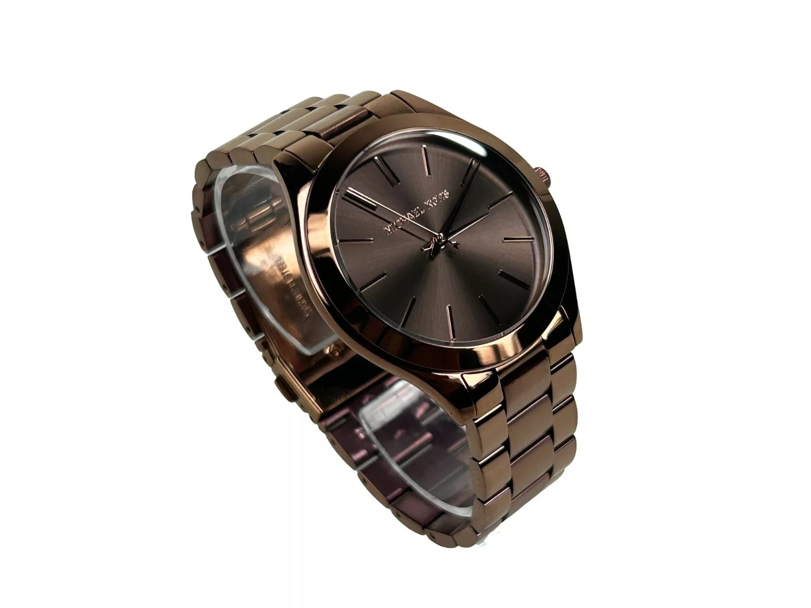 Кафяв часовник от неръждаема стомана Michael Kors Slim Runway MK3418