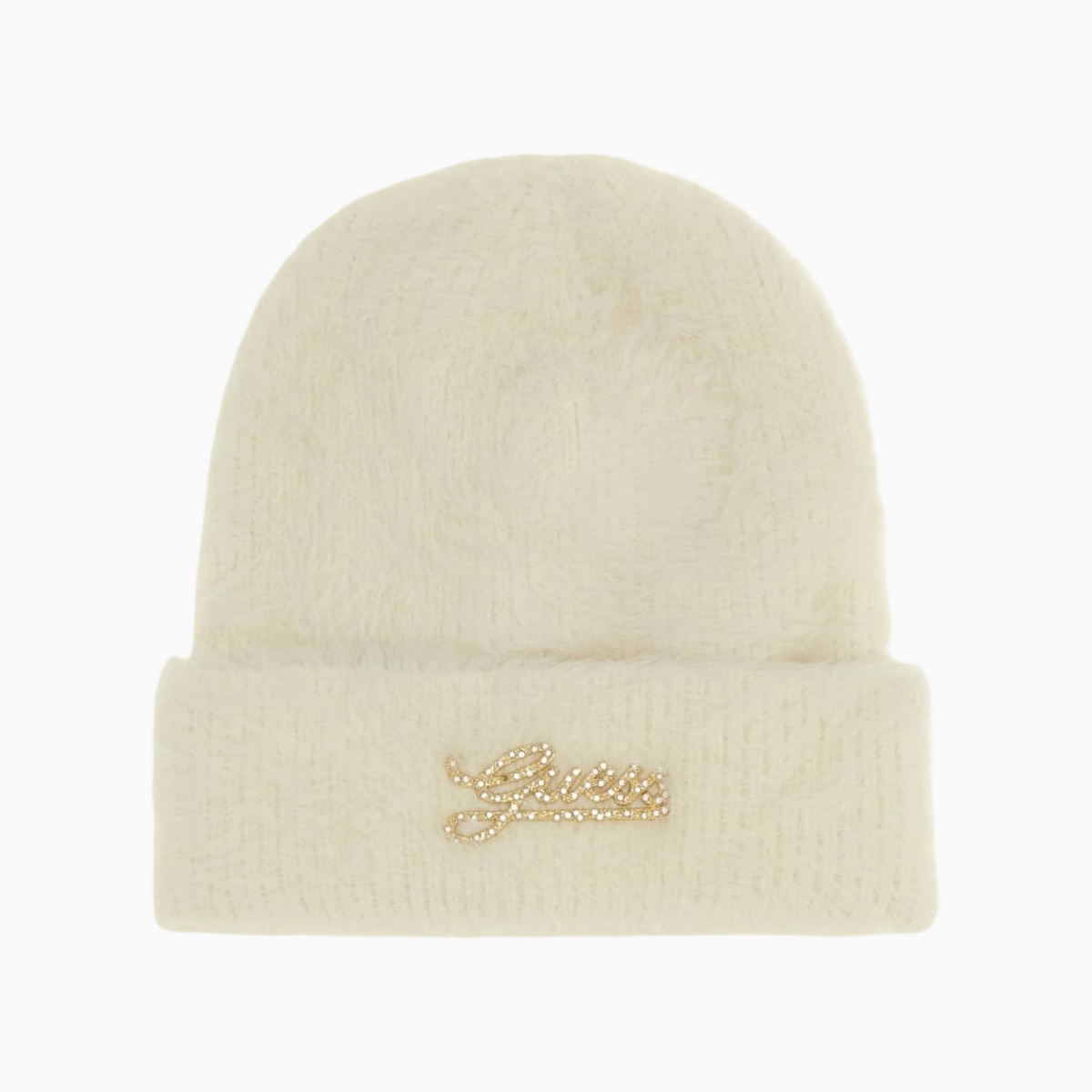 Дамска бежова зимна шапка Guess Women Knittted Beanie AW5633POL01 BTC Front View