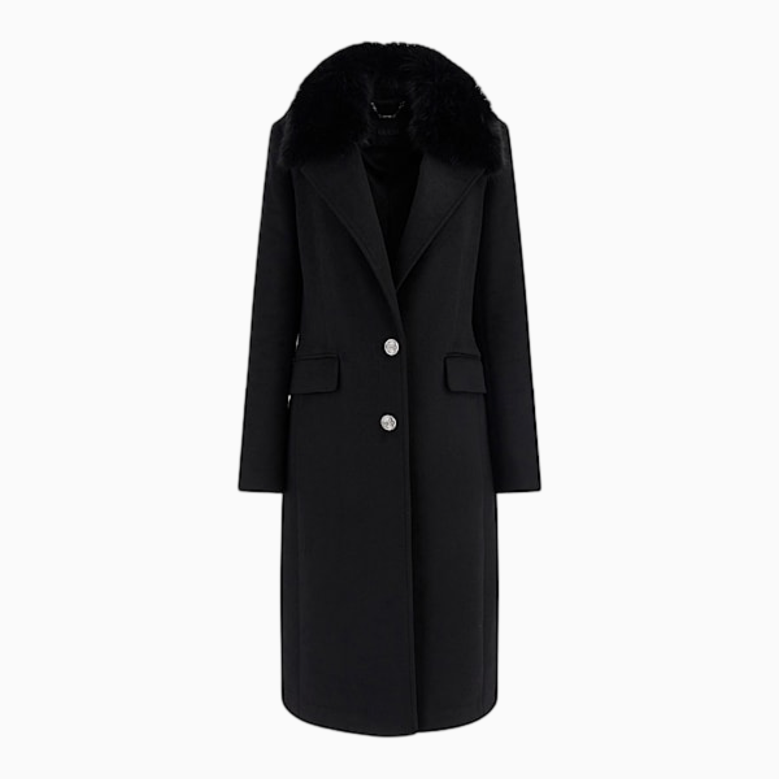 Дамско черно палто Guess Women Coat W5BL19 W2642 Front View