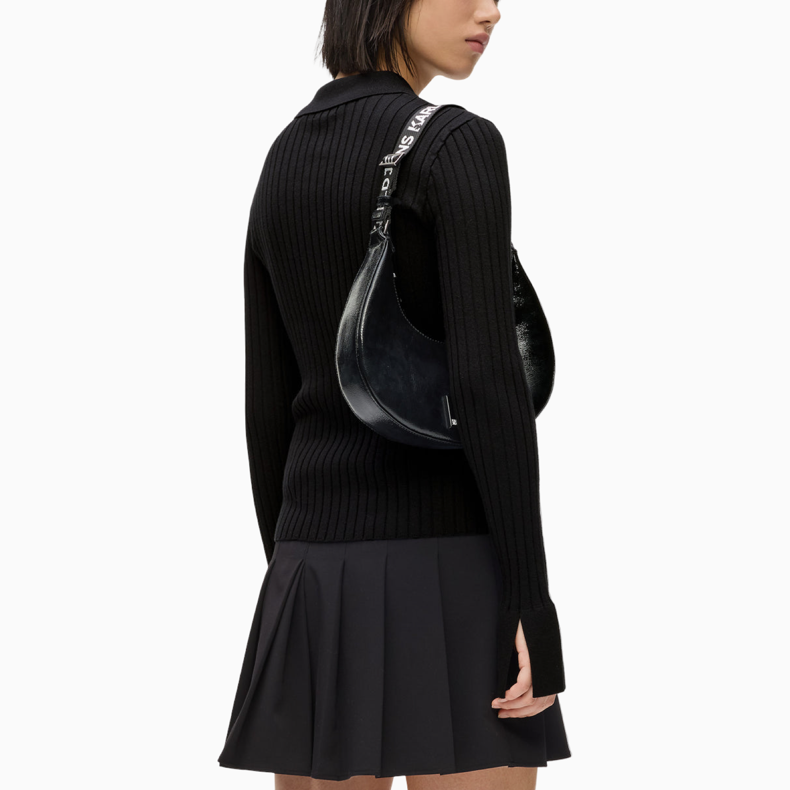 Дамска поло тениска Karl Lagerfeld Jeans Women Knitted Polo B1W18026 999 Back View