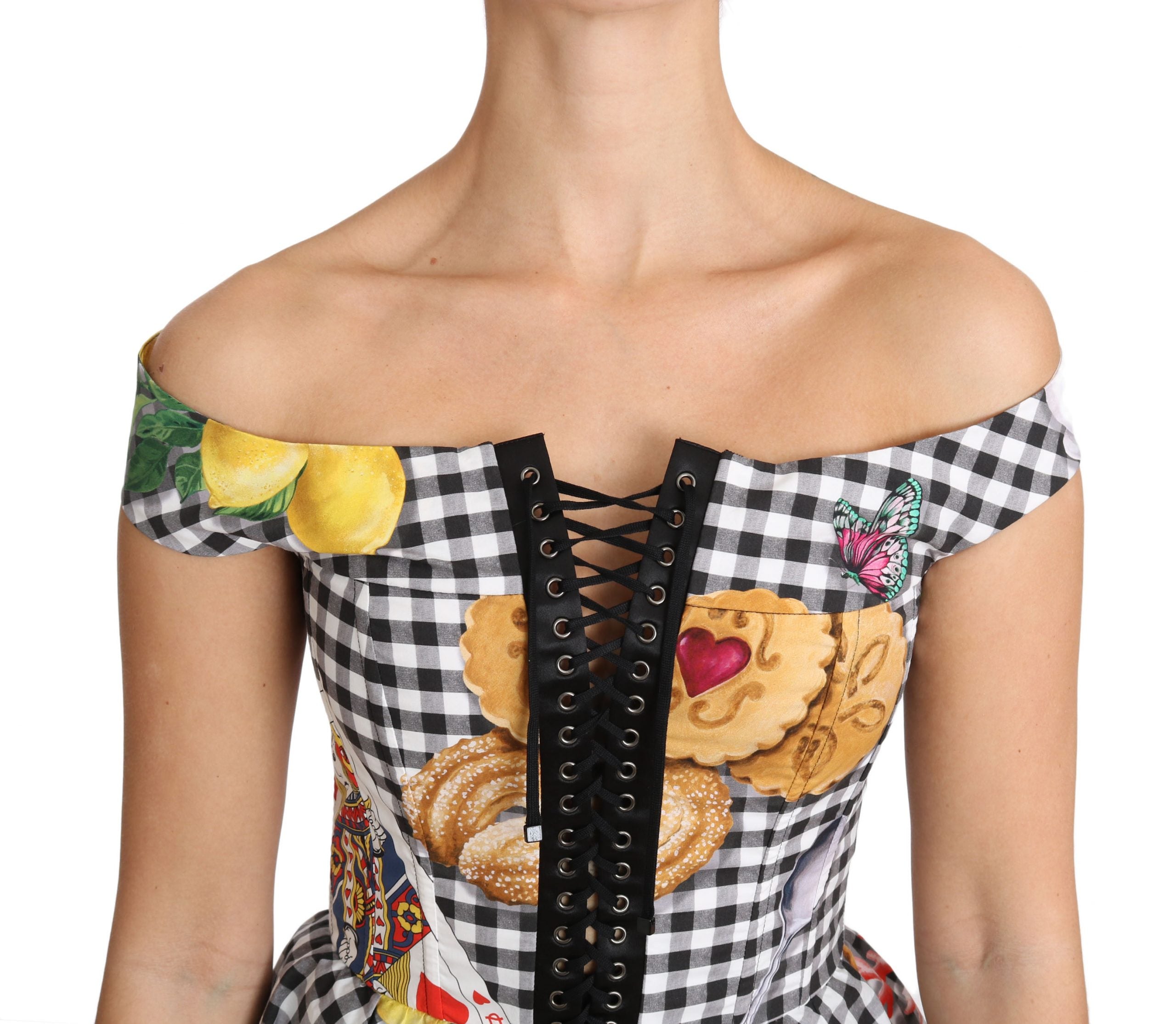 Dolce & Gabbana Chic карирана горна блуза с корсет