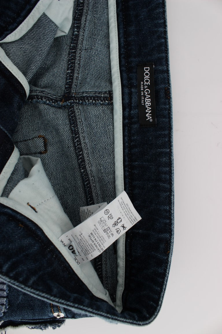 Dolce & Gabbana Chic Blue пачуърк дънкови шорти