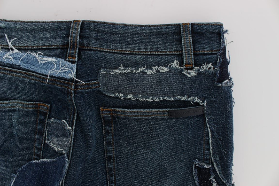 Dolce & Gabbana Chic Blue пачуърк дънкови шорти