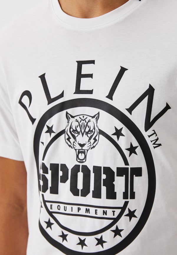 Мъжка бяла тениска Plein Sport Men T-shirt TIPS128 01 Close-Up