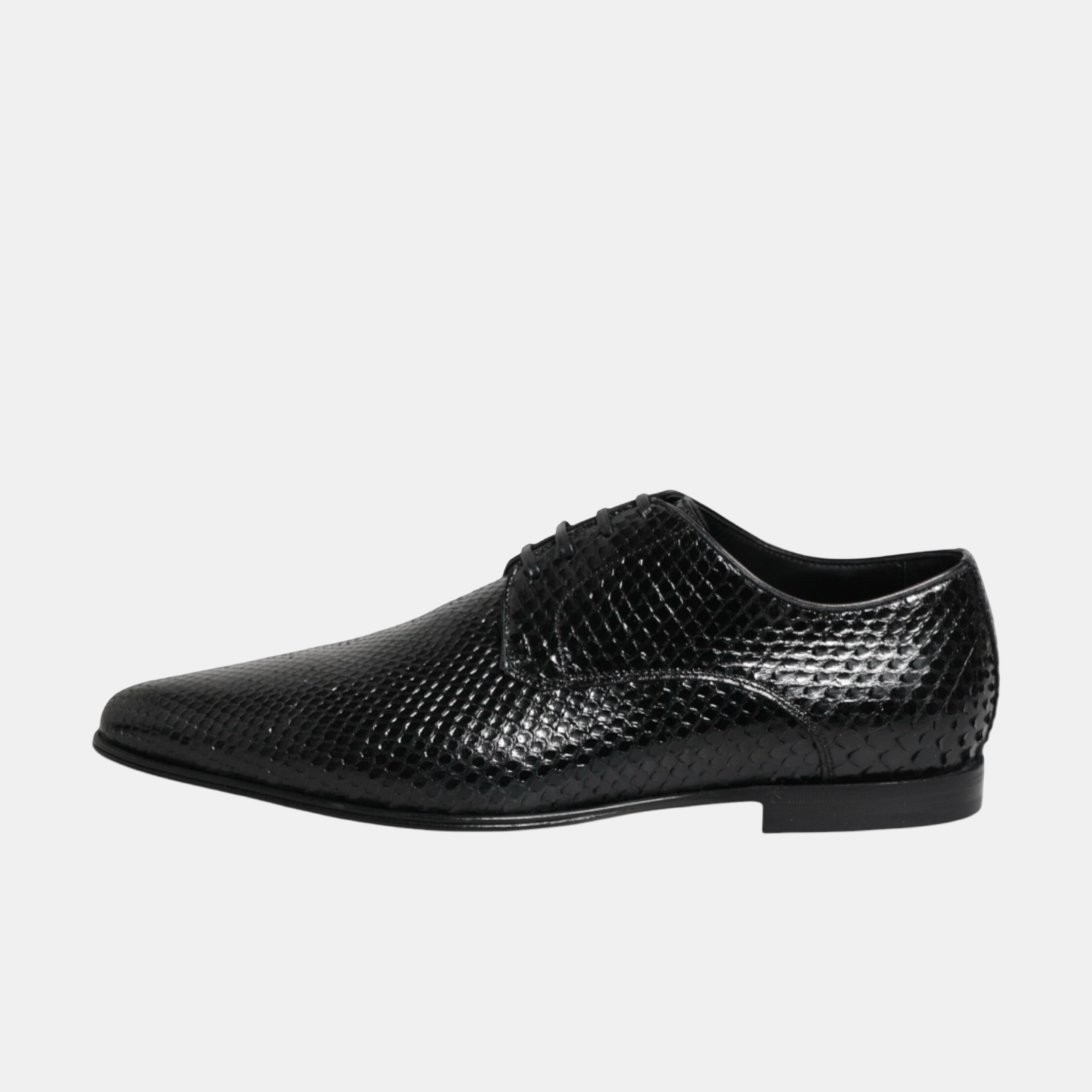 Dolce & Gabbana Python Leather Men Derby Shoes A10266 A2043 MV7372 Medial View