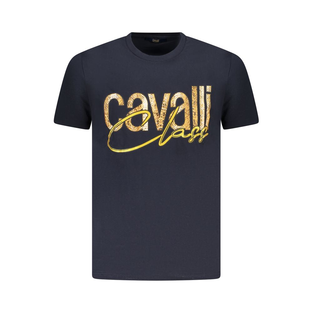 Мъжка тениска в тъмносиньо Men’s t-shirt Cavalli Class TXT61M JD060 04502 Dark Blue front view