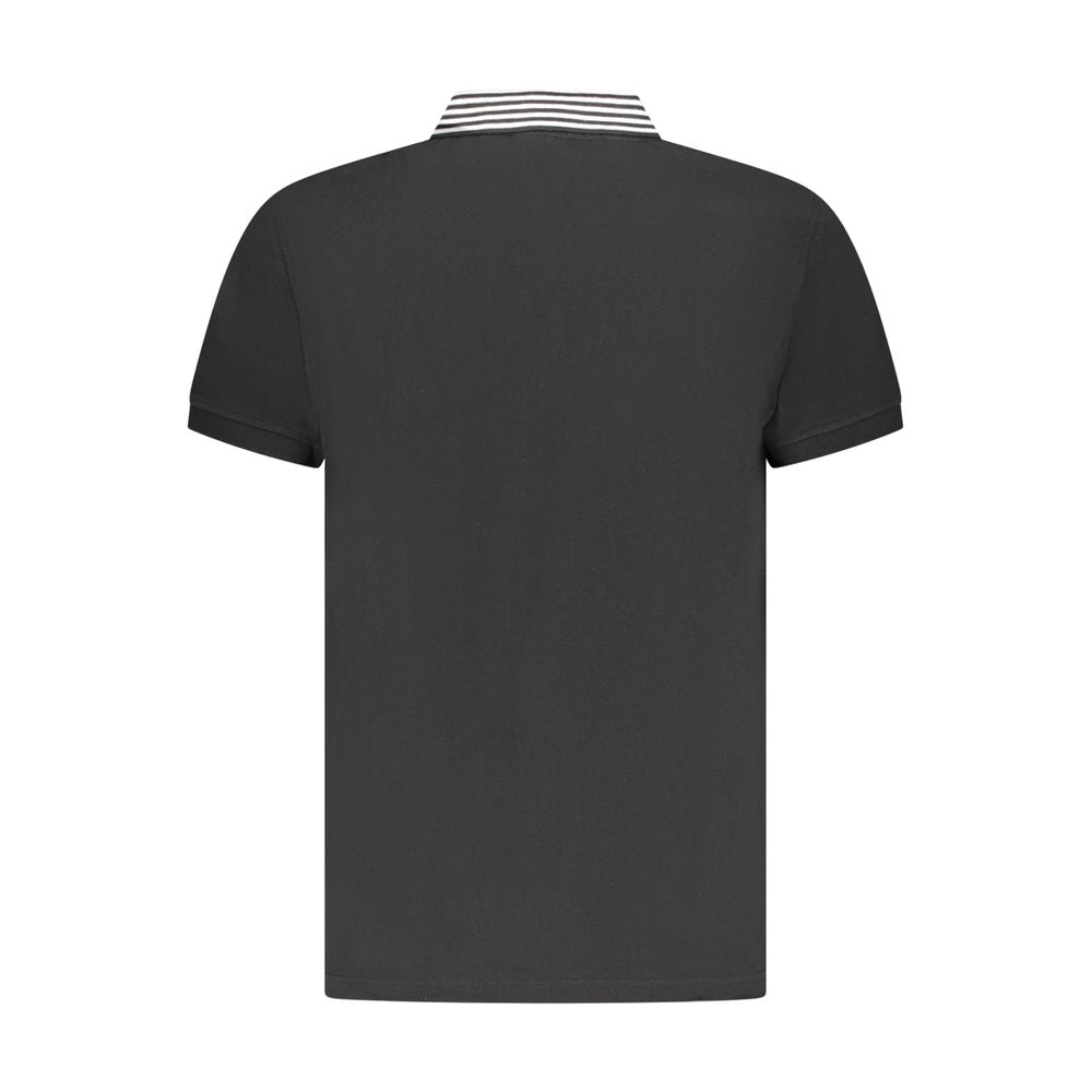 Мъжка поло тениска в черно Men's polo Cavalli Class TXT64 EKB002 05051 Balck Back view
