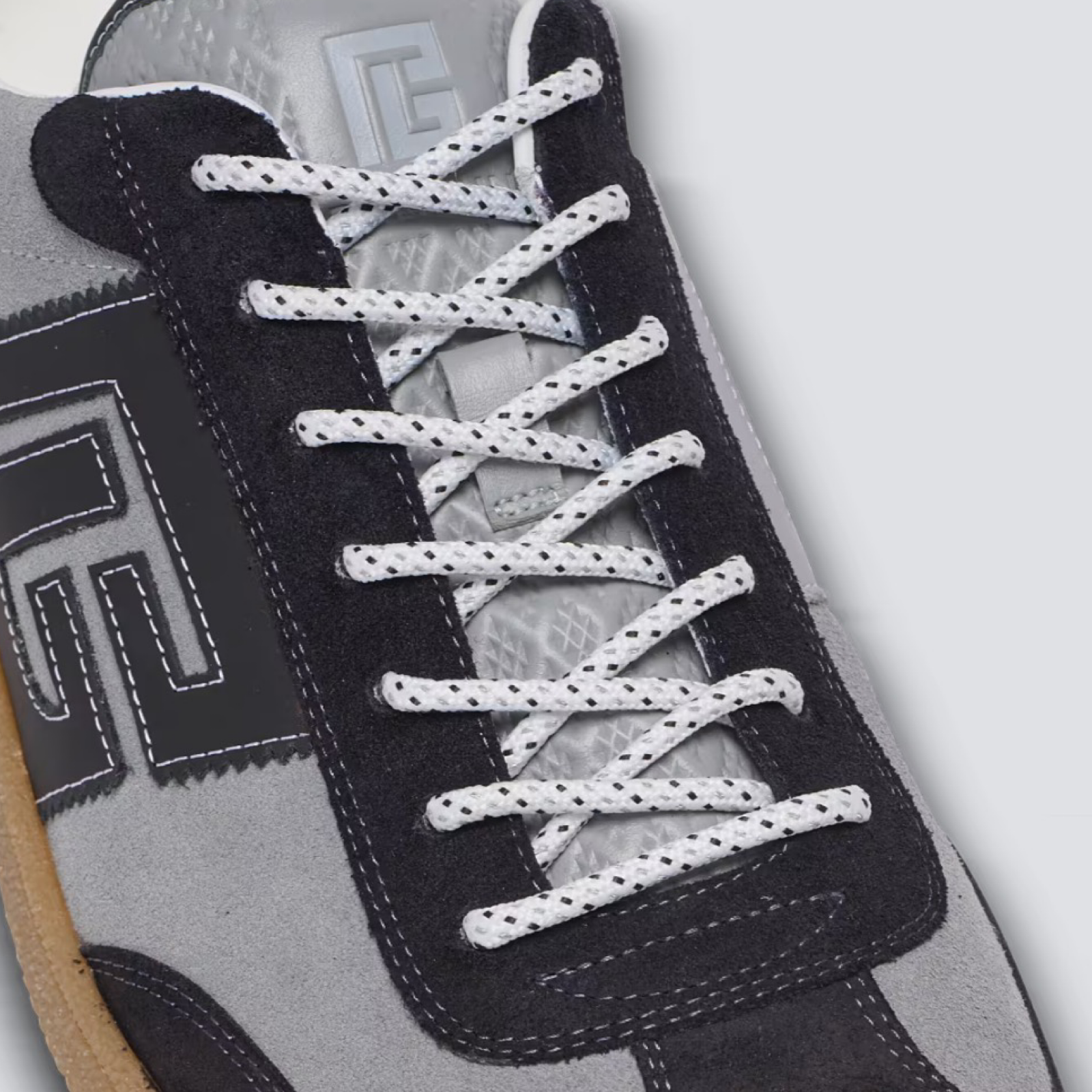 Balmain Suede Swan Sneakers GM1VI360LGVO Close-Up