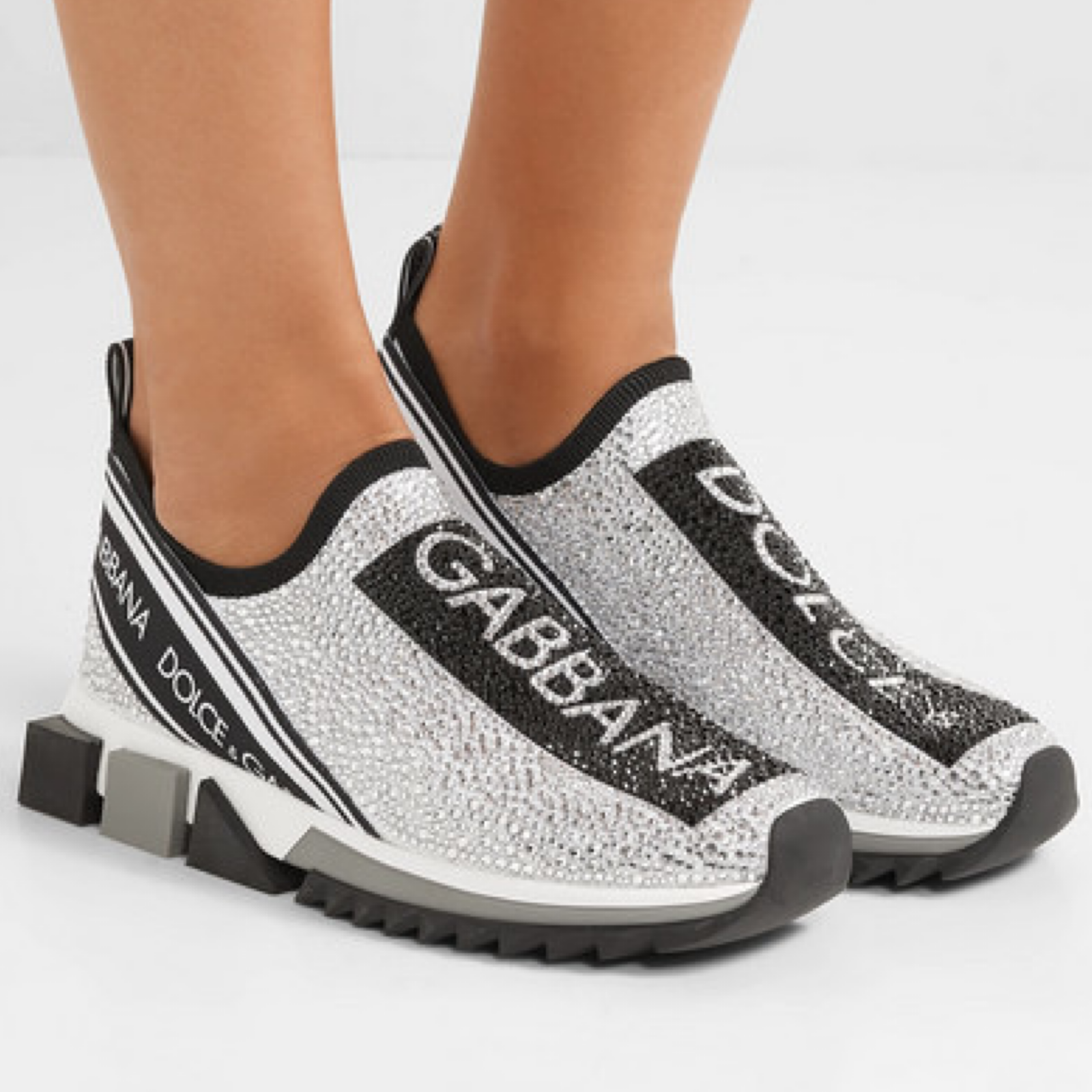 Dolce & Gabbana Sparkling Crystals Sorrento Women Sneakers
