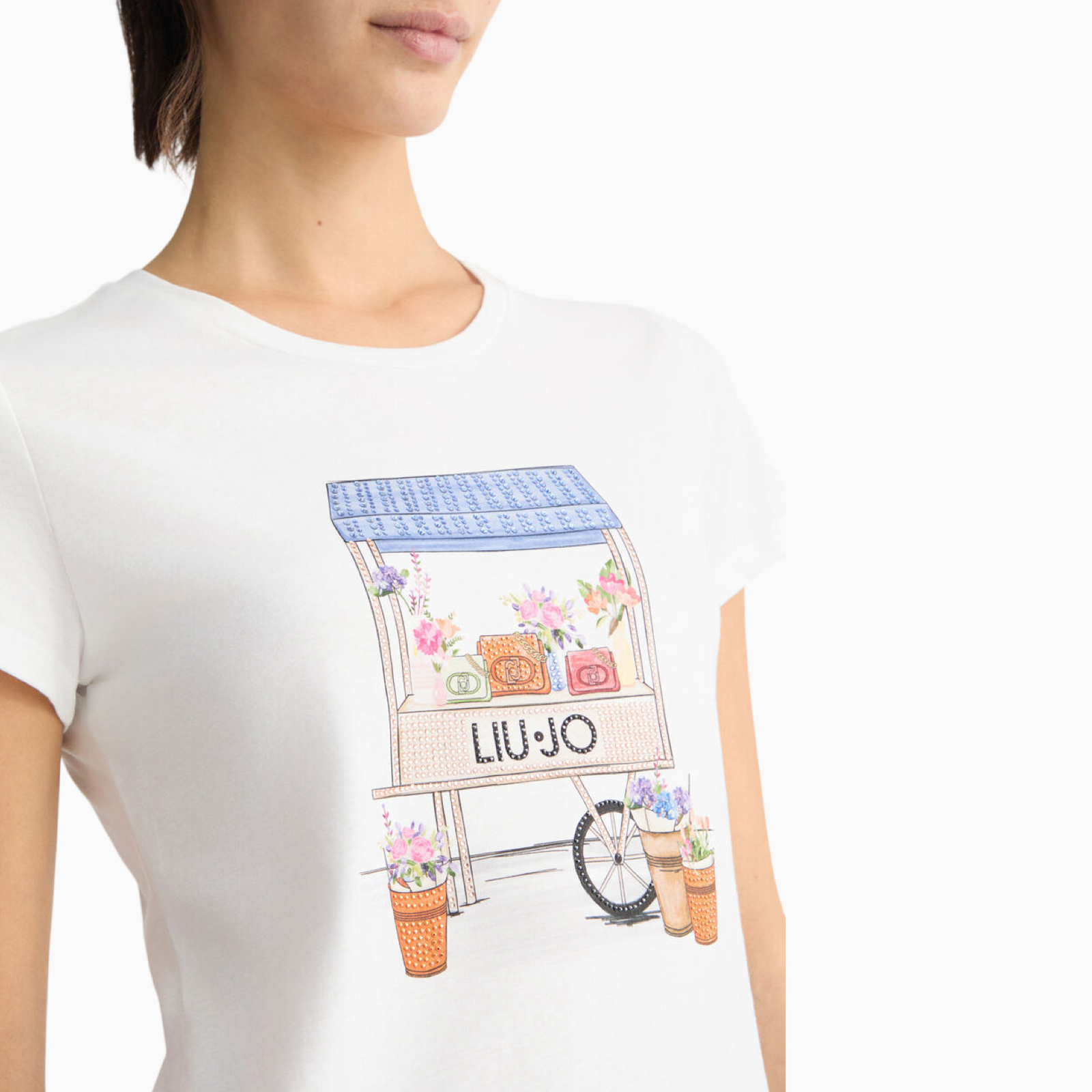 Дамска бяла тениска Liu Jo WA5362JS923